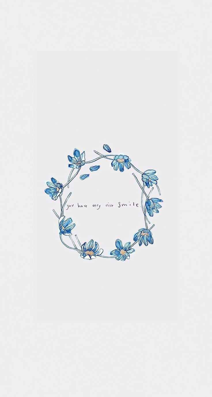 A Blue Flower Wreath With The Words'i Am Yours' Background