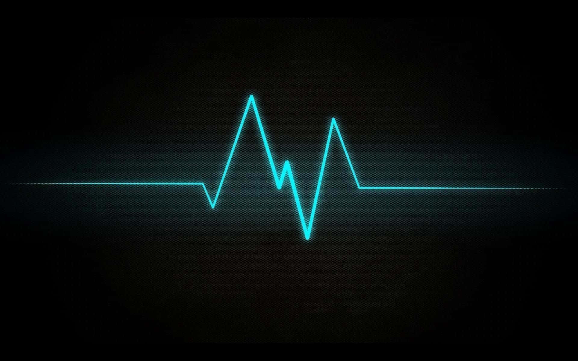 A Blue Heartbeat On A Black Background