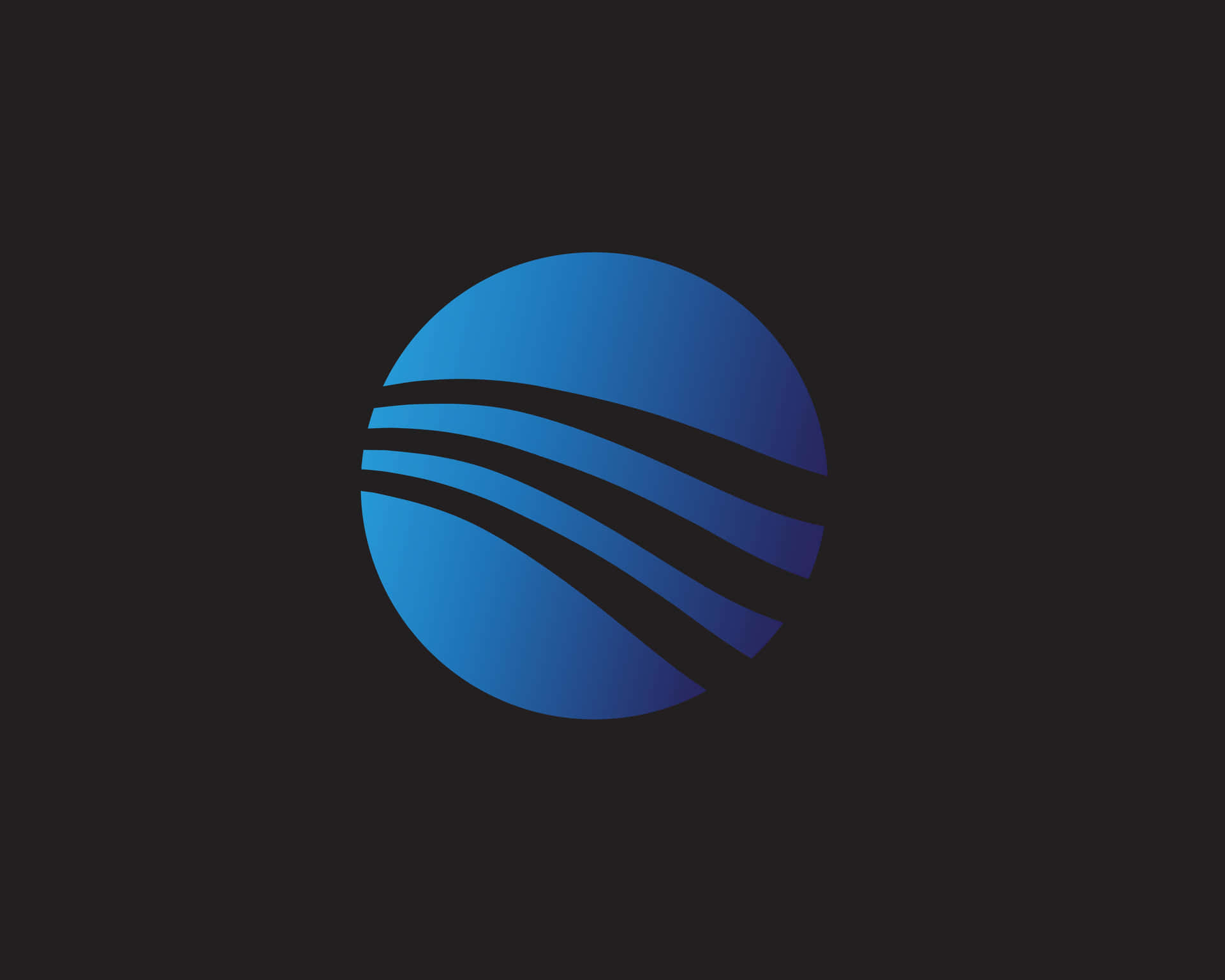 A Blue Logo With Waves On A Black Background