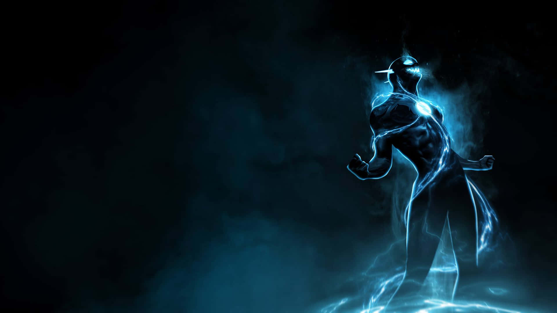 A Blue Man Standing On A Blue Background Background