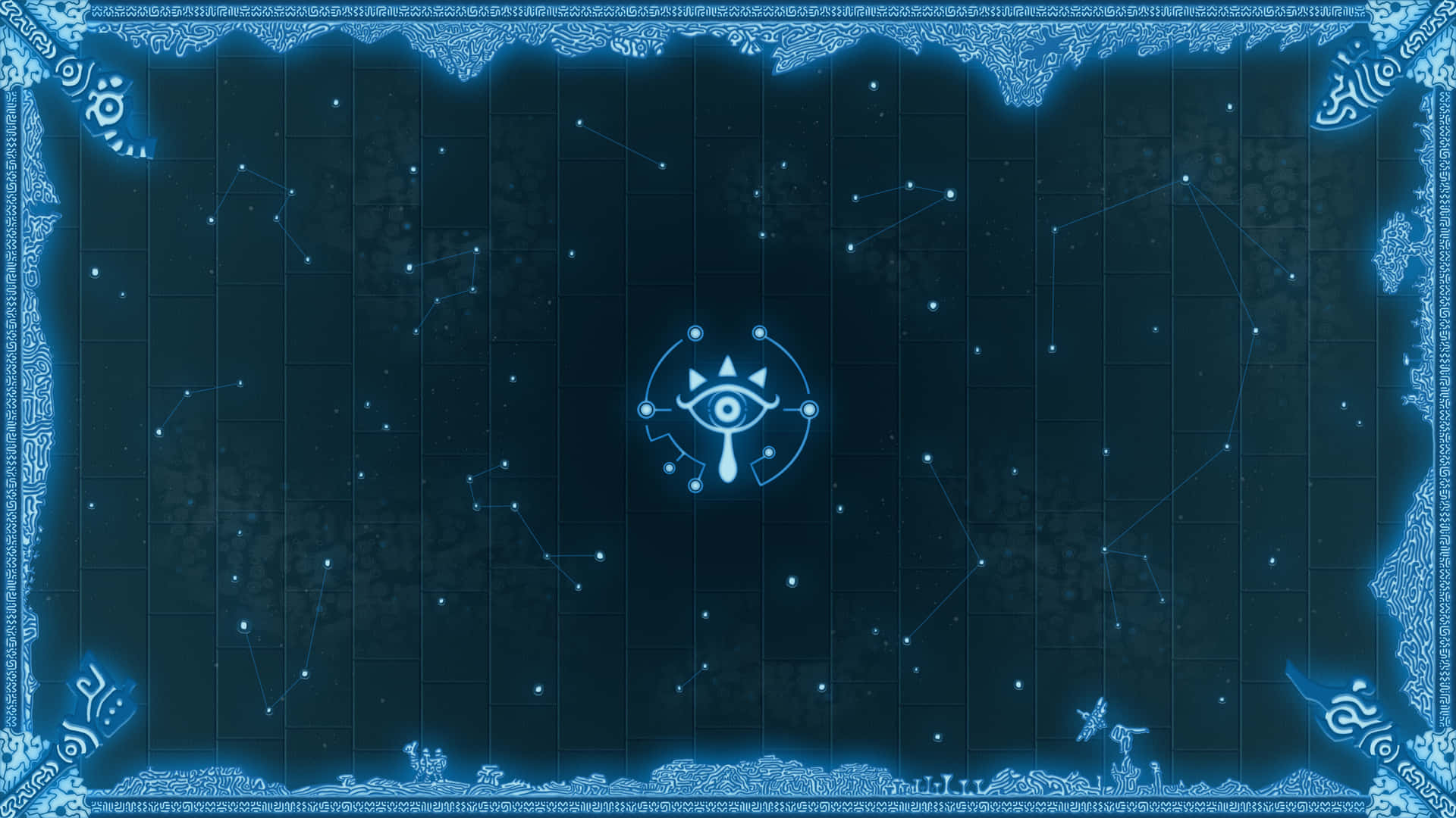 A Blue Map With A Star In The Middle Background