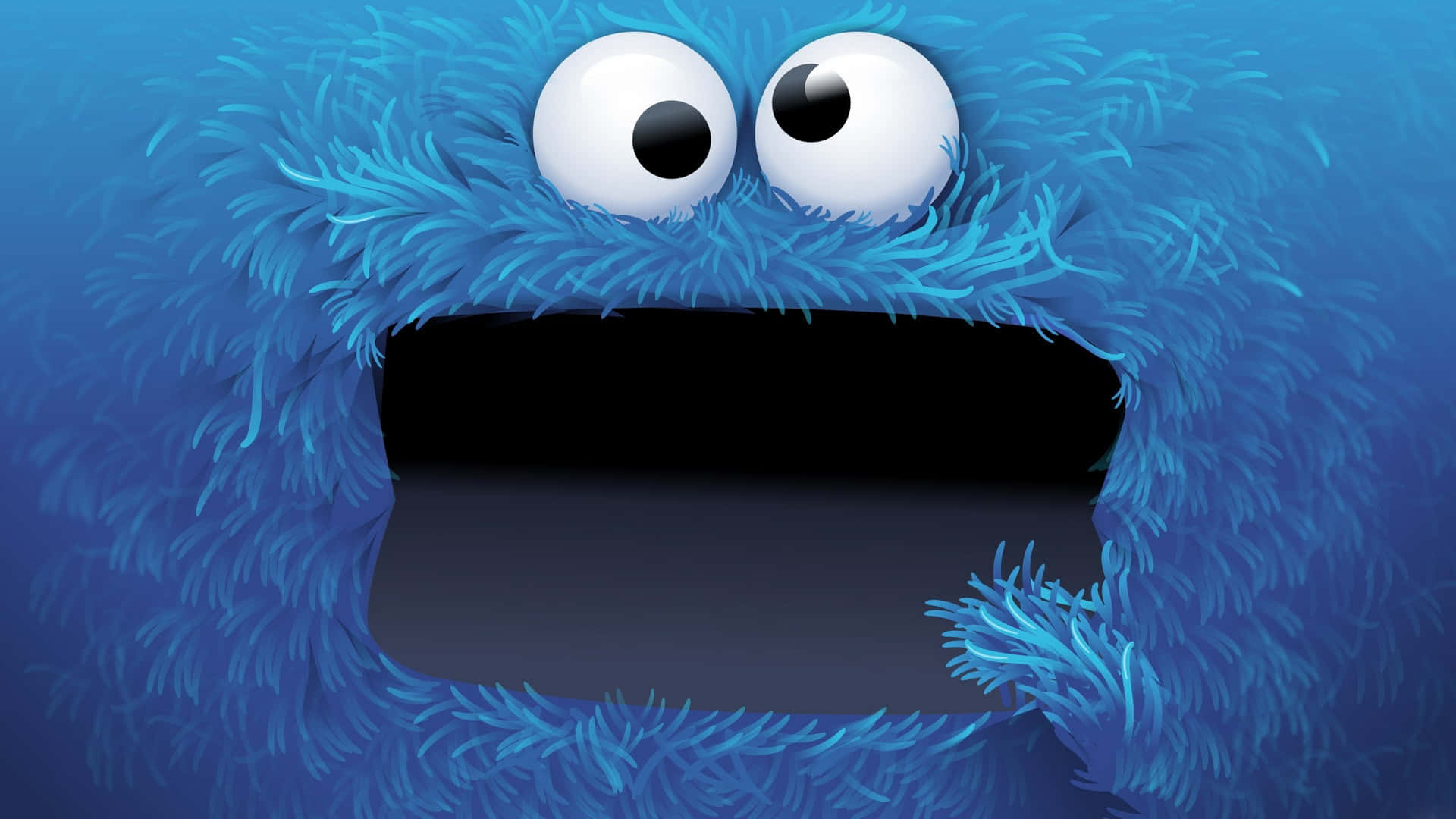 A Blue Monster With Eyes And A Mouth Background