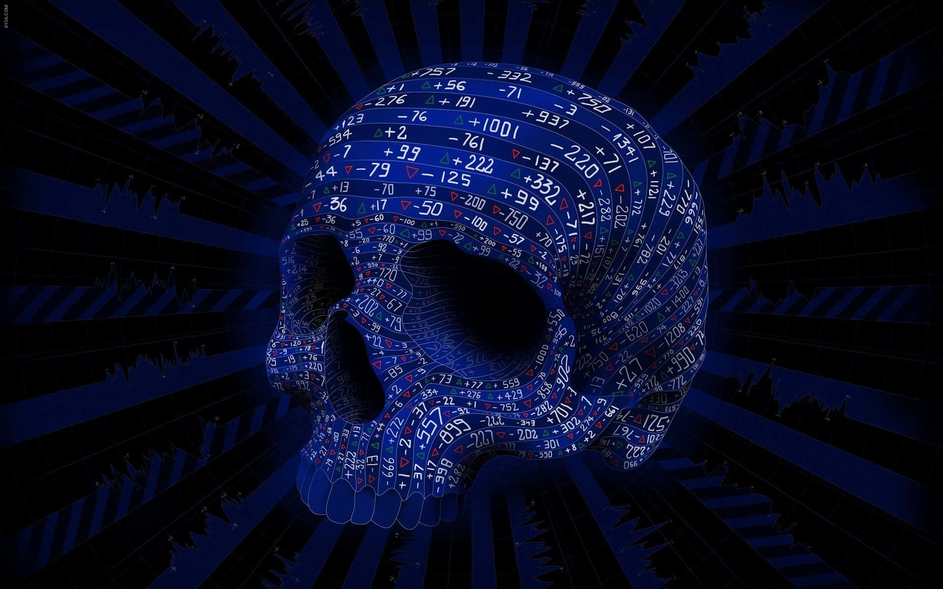 A Blue Skull With A Blue Background