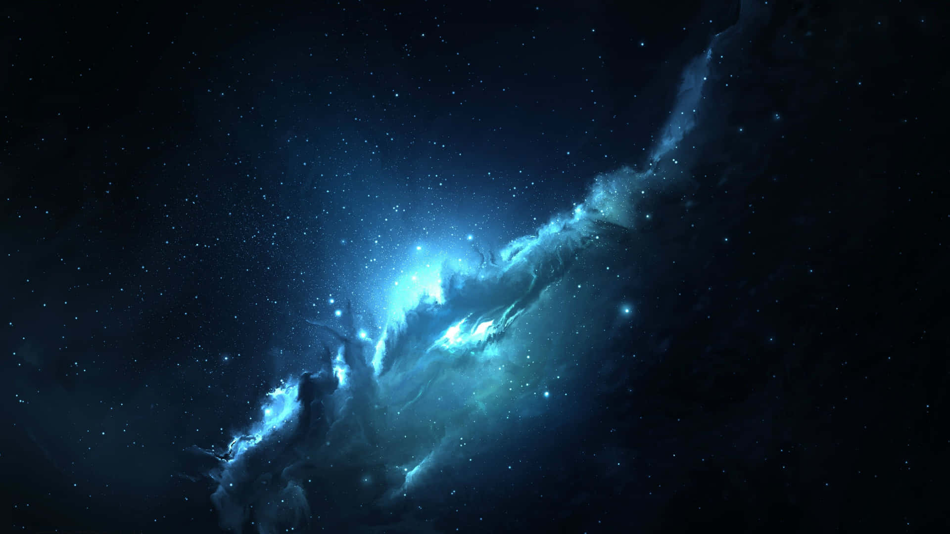 A Blue Space With Stars And A Blue Background Background