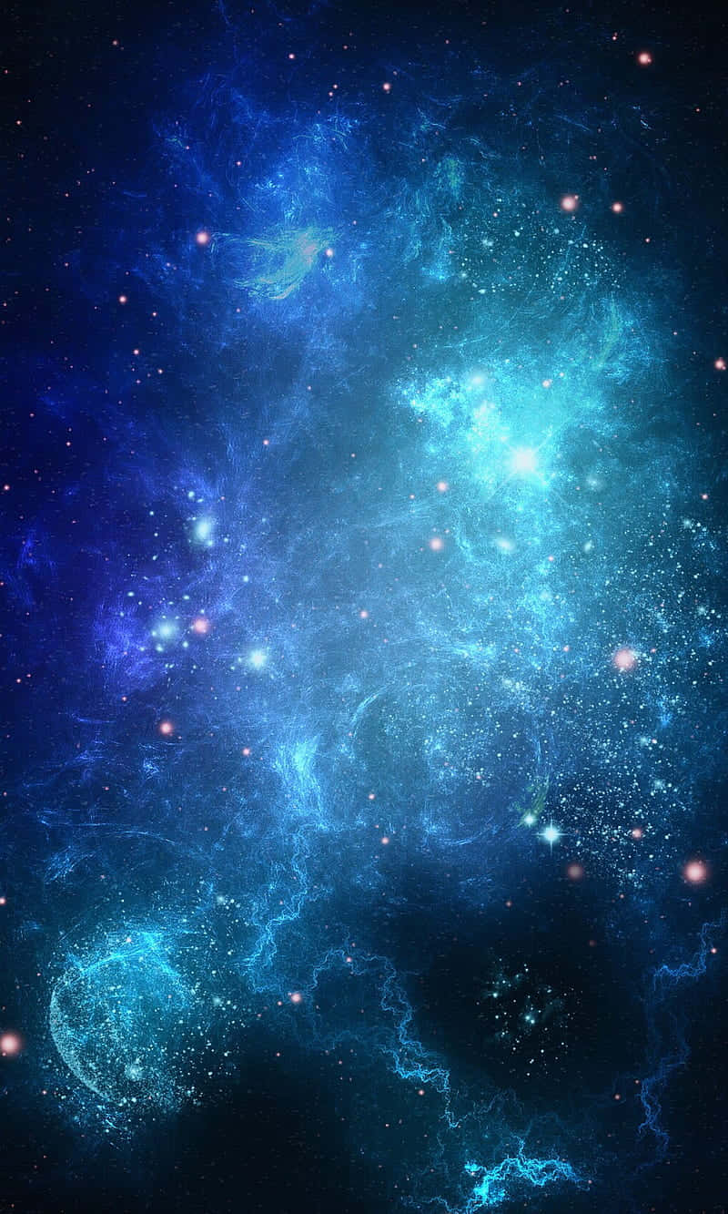 A Blue Space With Stars And Nebulas Background