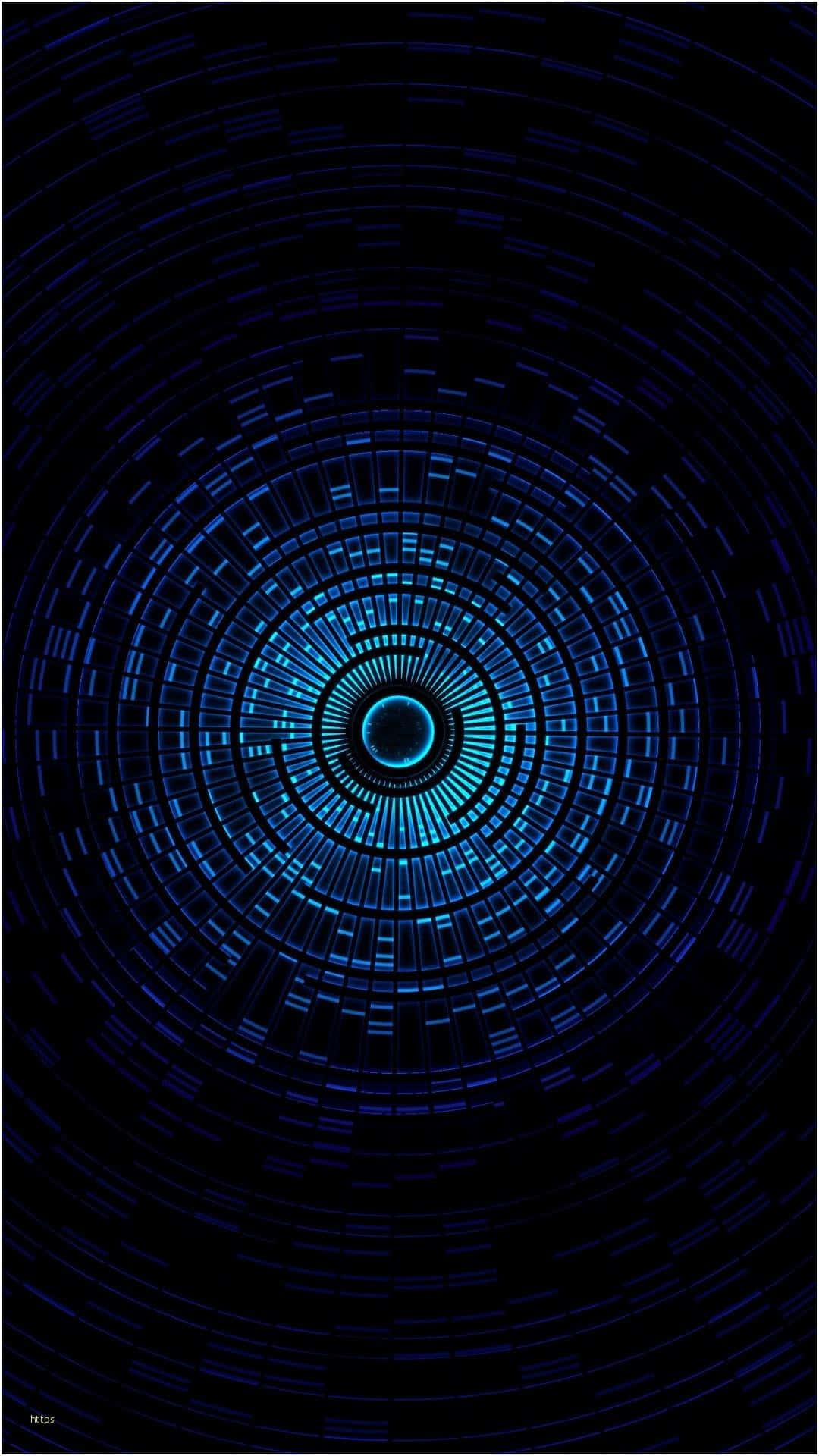 A Blue Spiral With Blue Lights On It Background