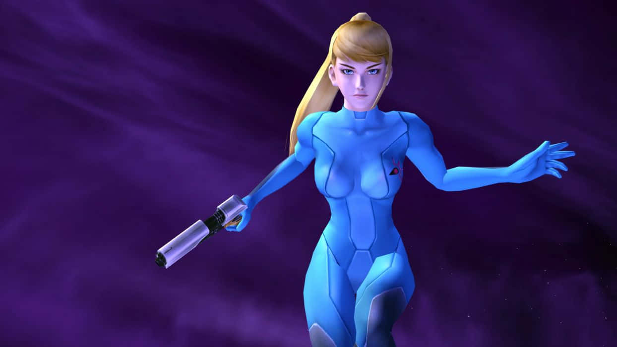 A Blue Woman In An Animated Film Holding A Sword Background
