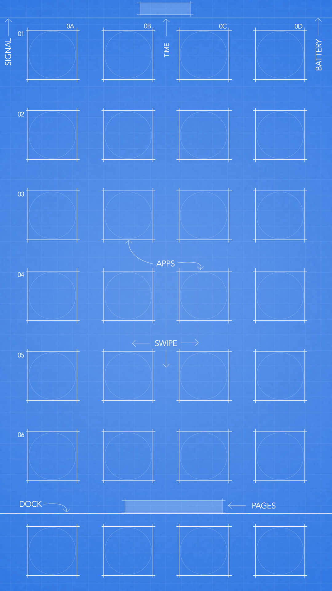 A Blueprint With A Lot Of Squares Background