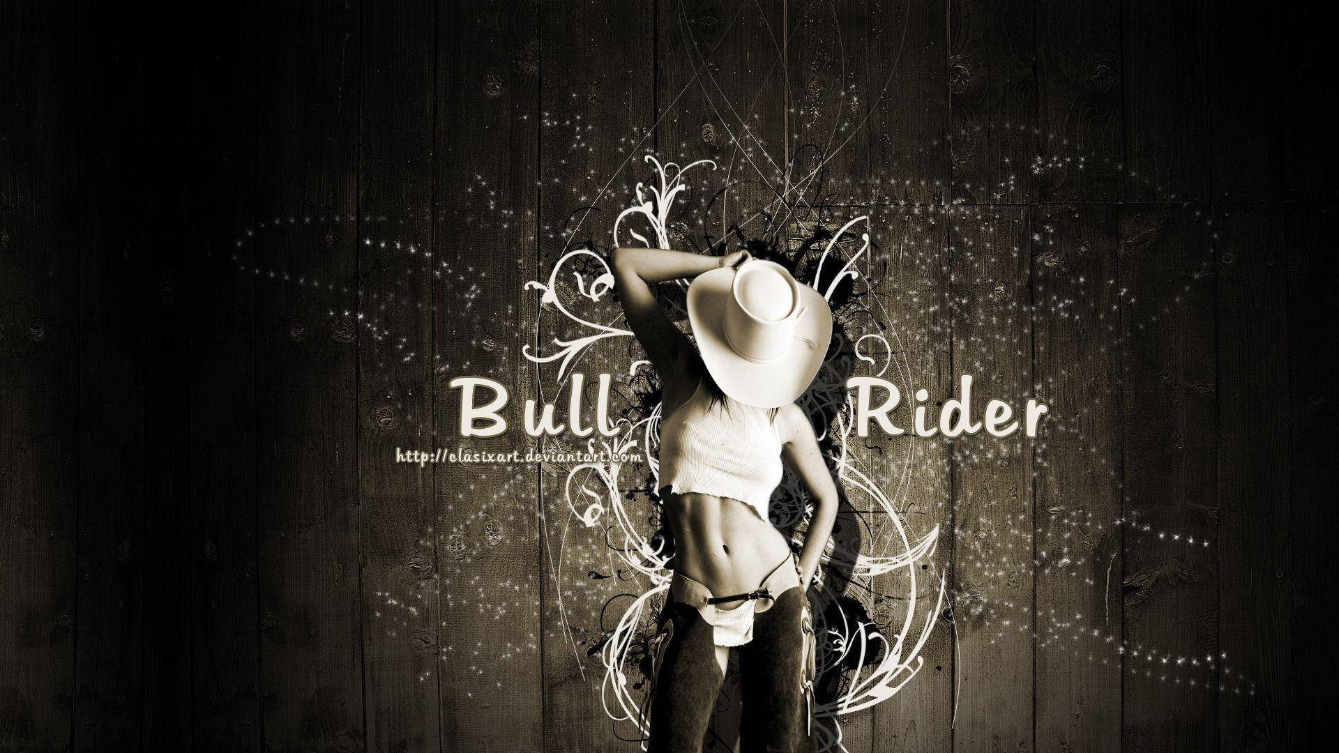 A Bold Bull Rider Gearing Up For The Next Challenge Background