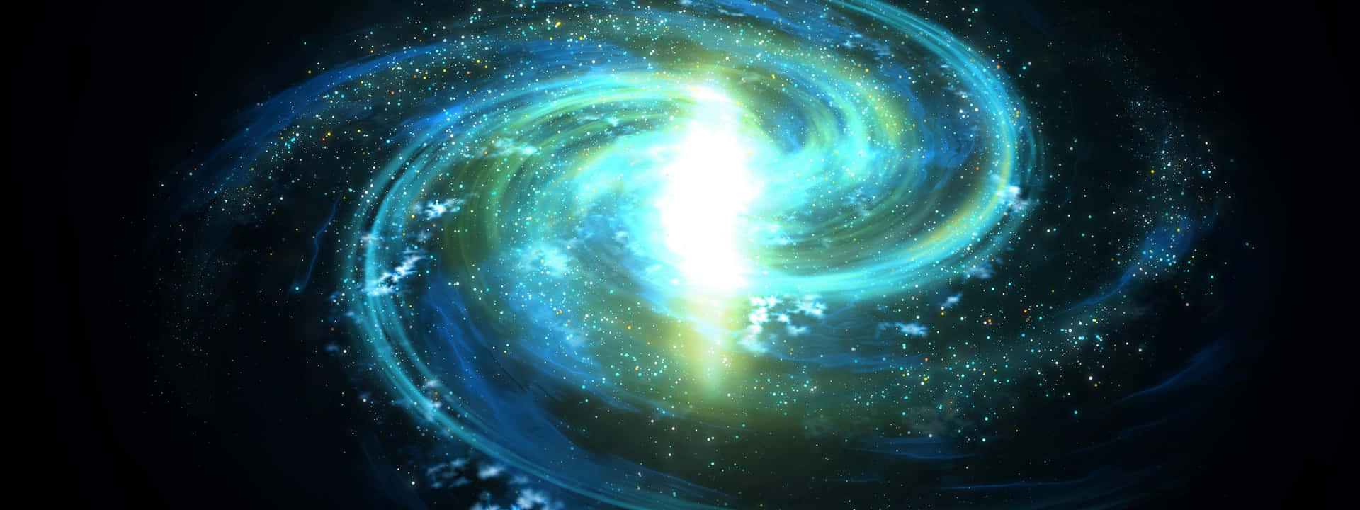 A Bold Green And Blue Galactic Inspiration Background