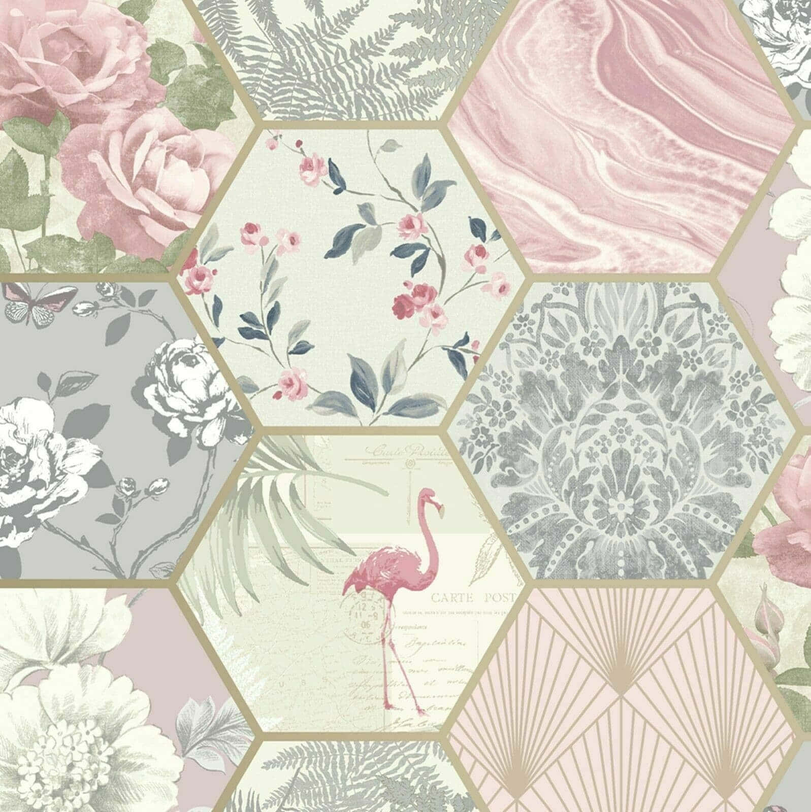 A Bold Pink Accentuates A Neutral Grey Abstract Design Background