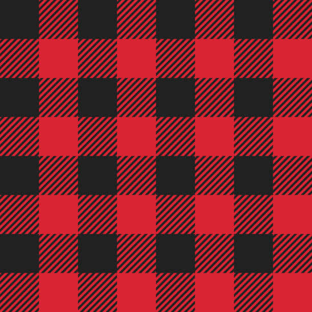 A Bold Red And Black Plaid Design Background