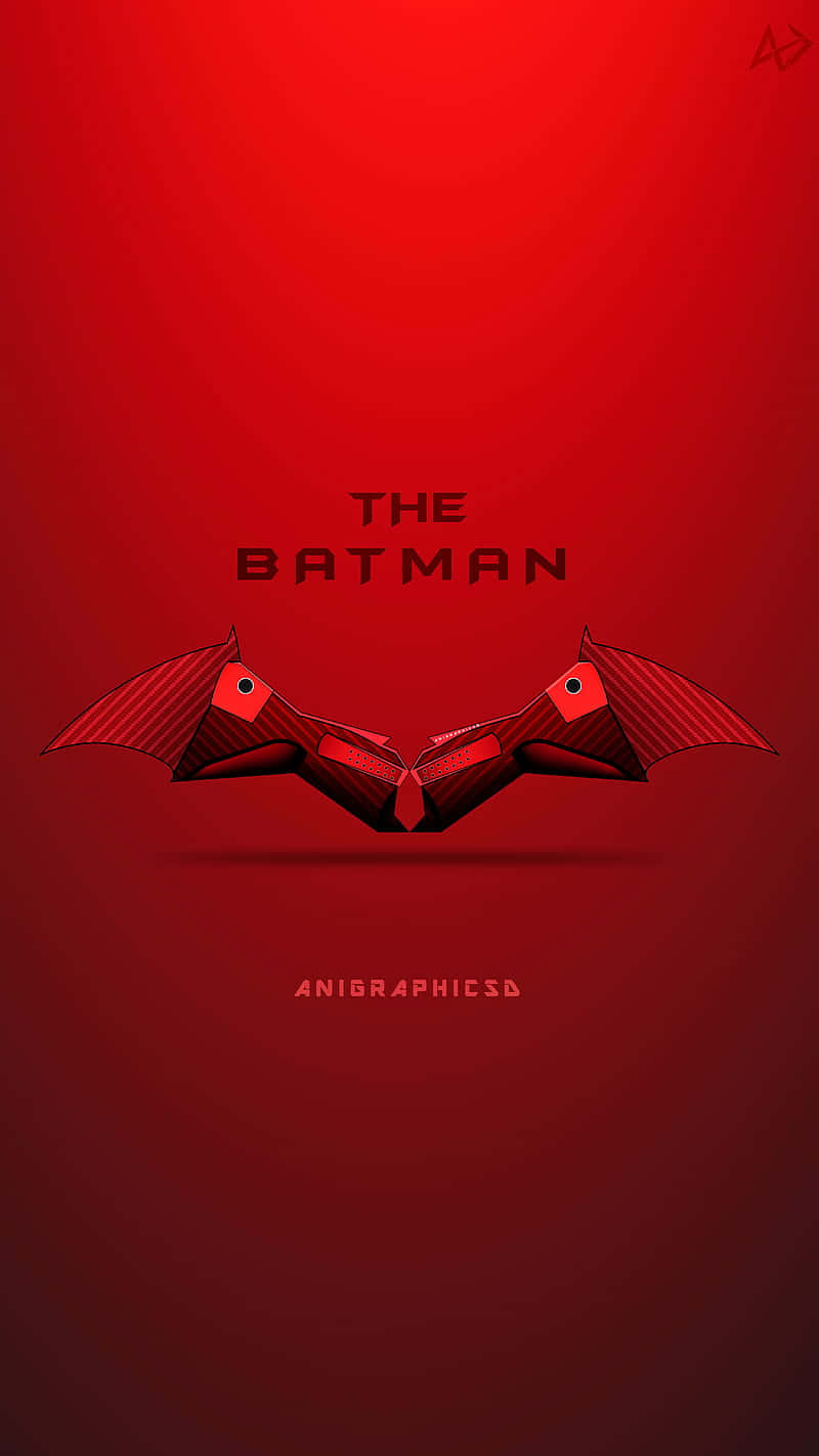 A Bold Red Batman Logo On A Black Background Background
