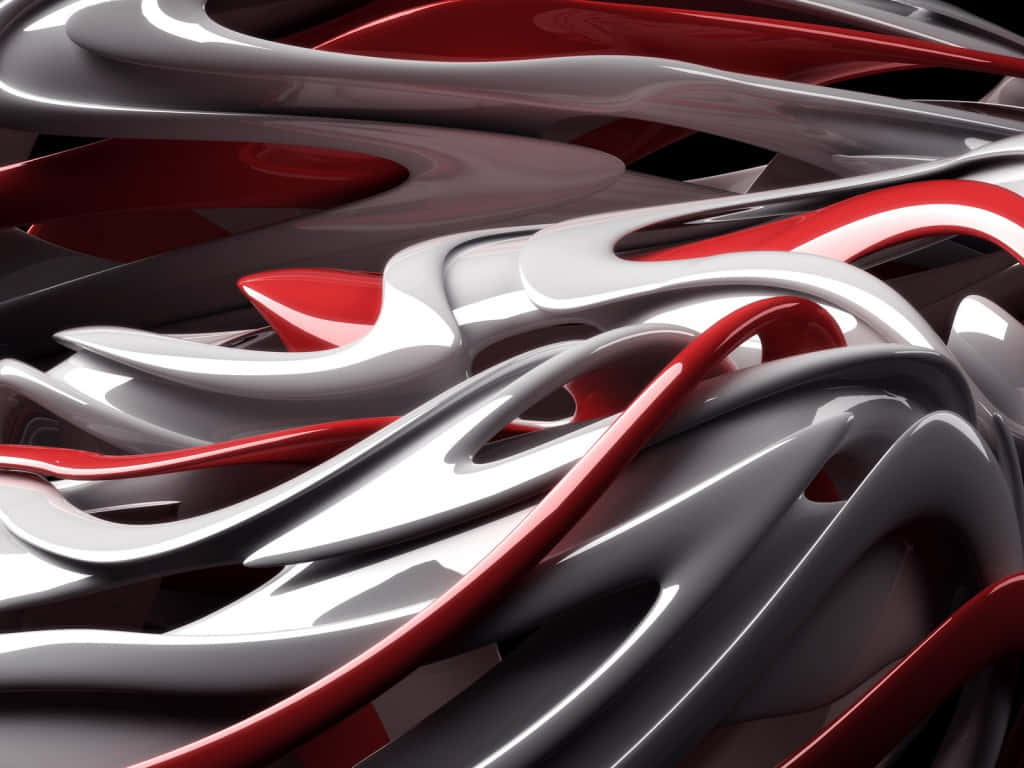 A Bold Red, White And Black Abstract Design