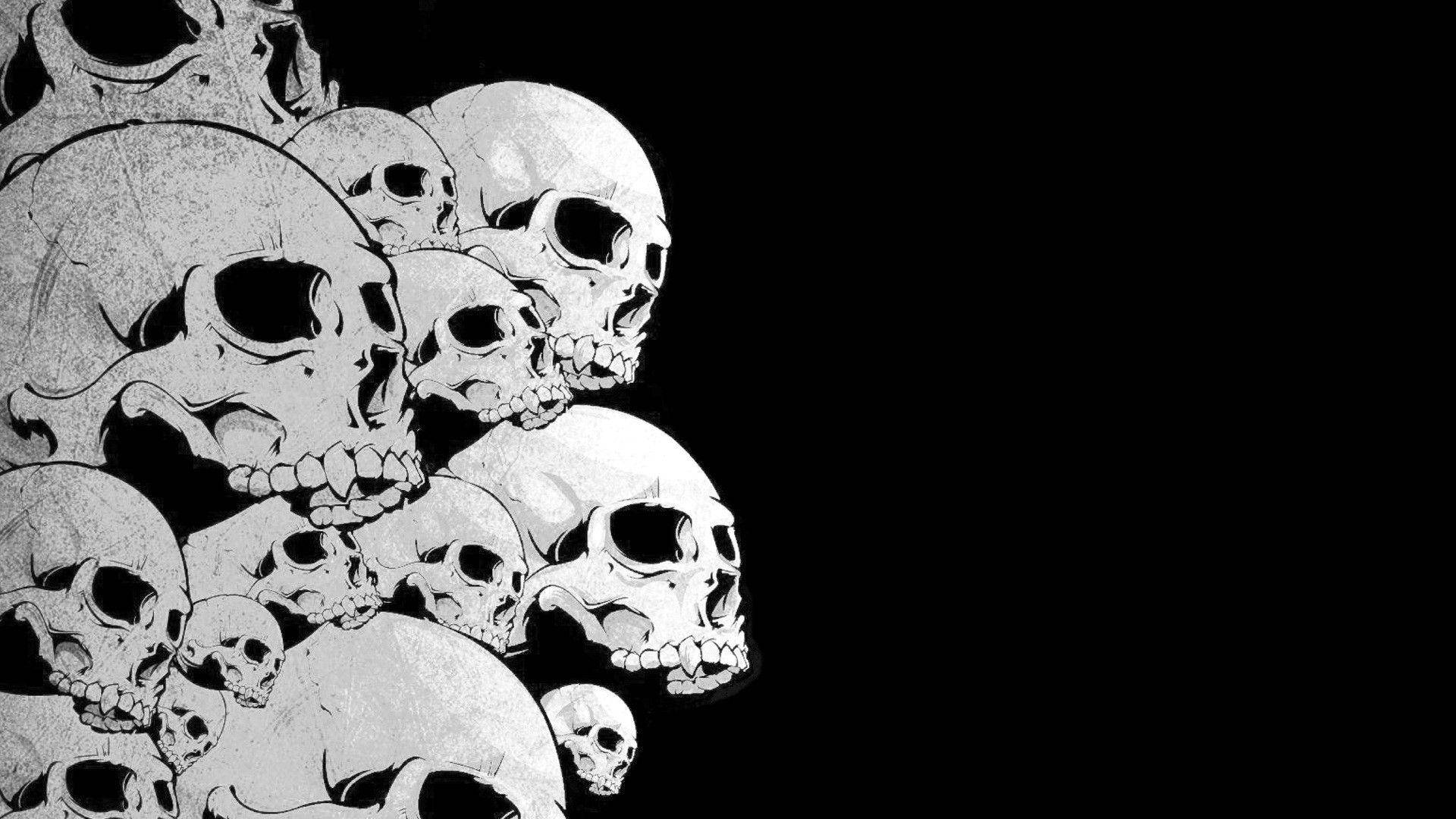 A Bold Statement In Black And White, The Black Skull Makes A Statement. Background