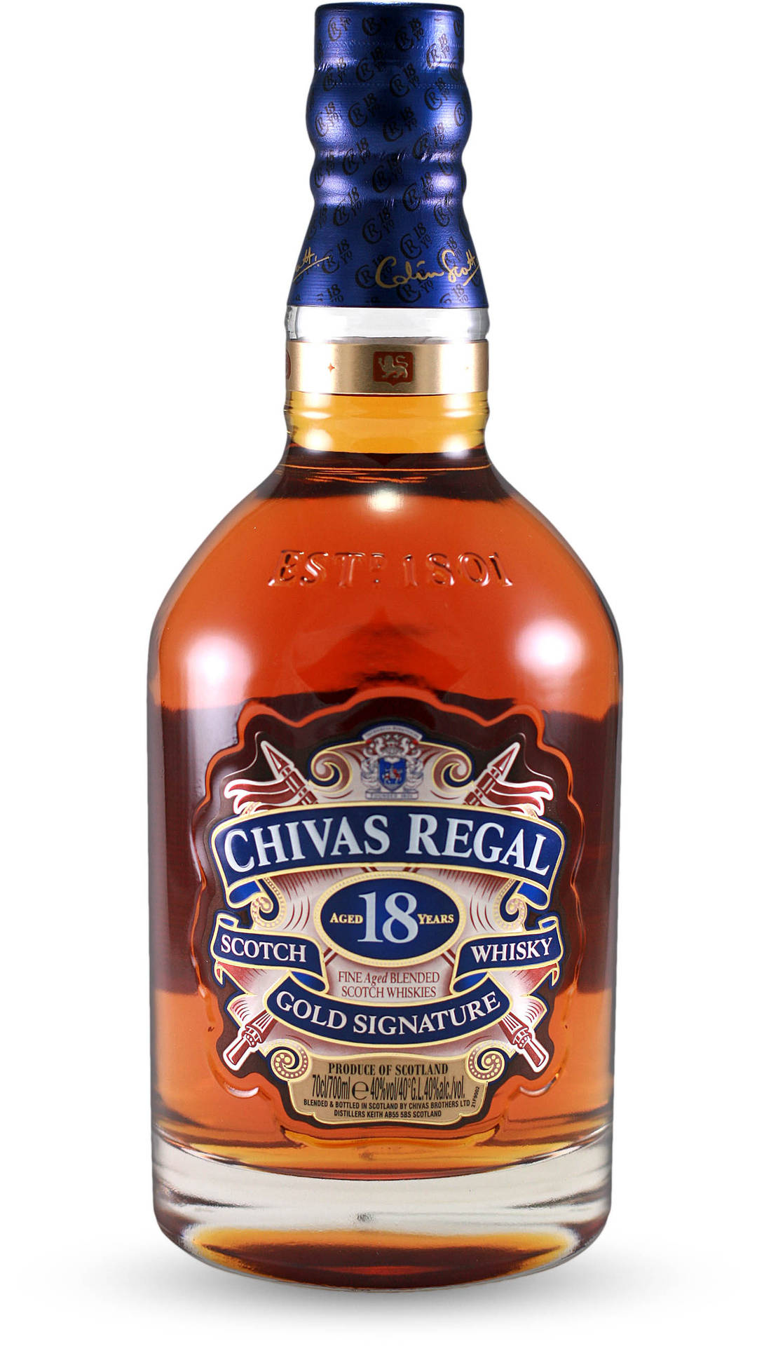 A Bottle Of Chivas Regal Whisky Background