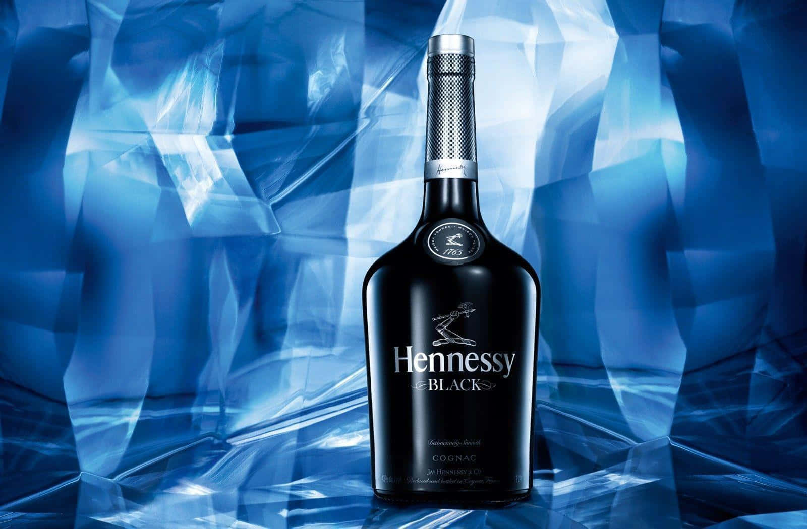 A Bottle Of Harvey Rye Sitting On A Blue Background Background