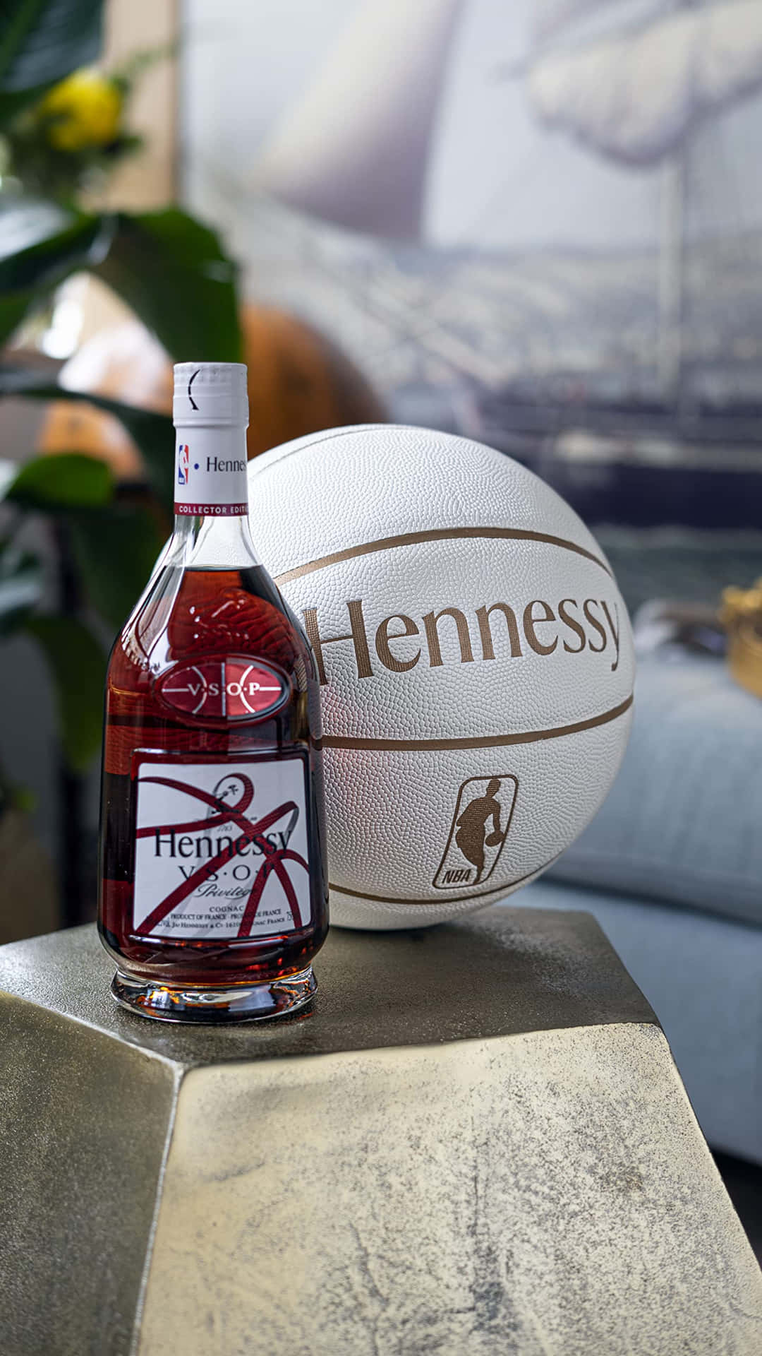 A Bottle Of Hennessy On A Table Background