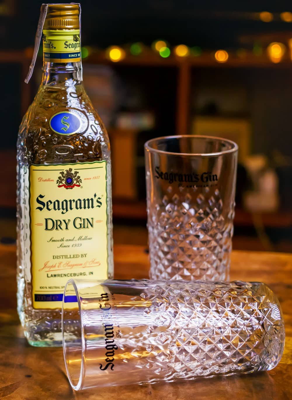 A Bottle Of Seagrams Dry Gin Background