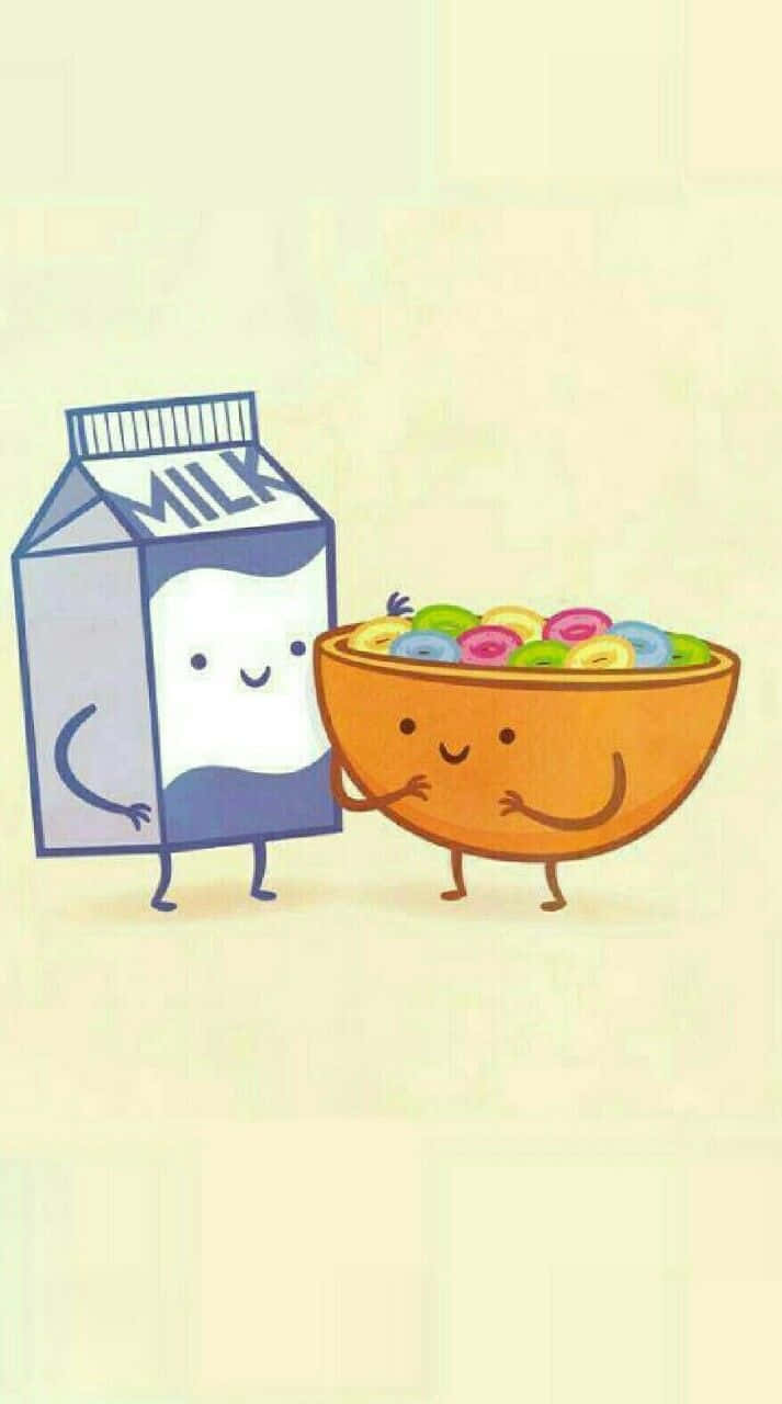 A Bowl Of Cereal And A Milk Carton