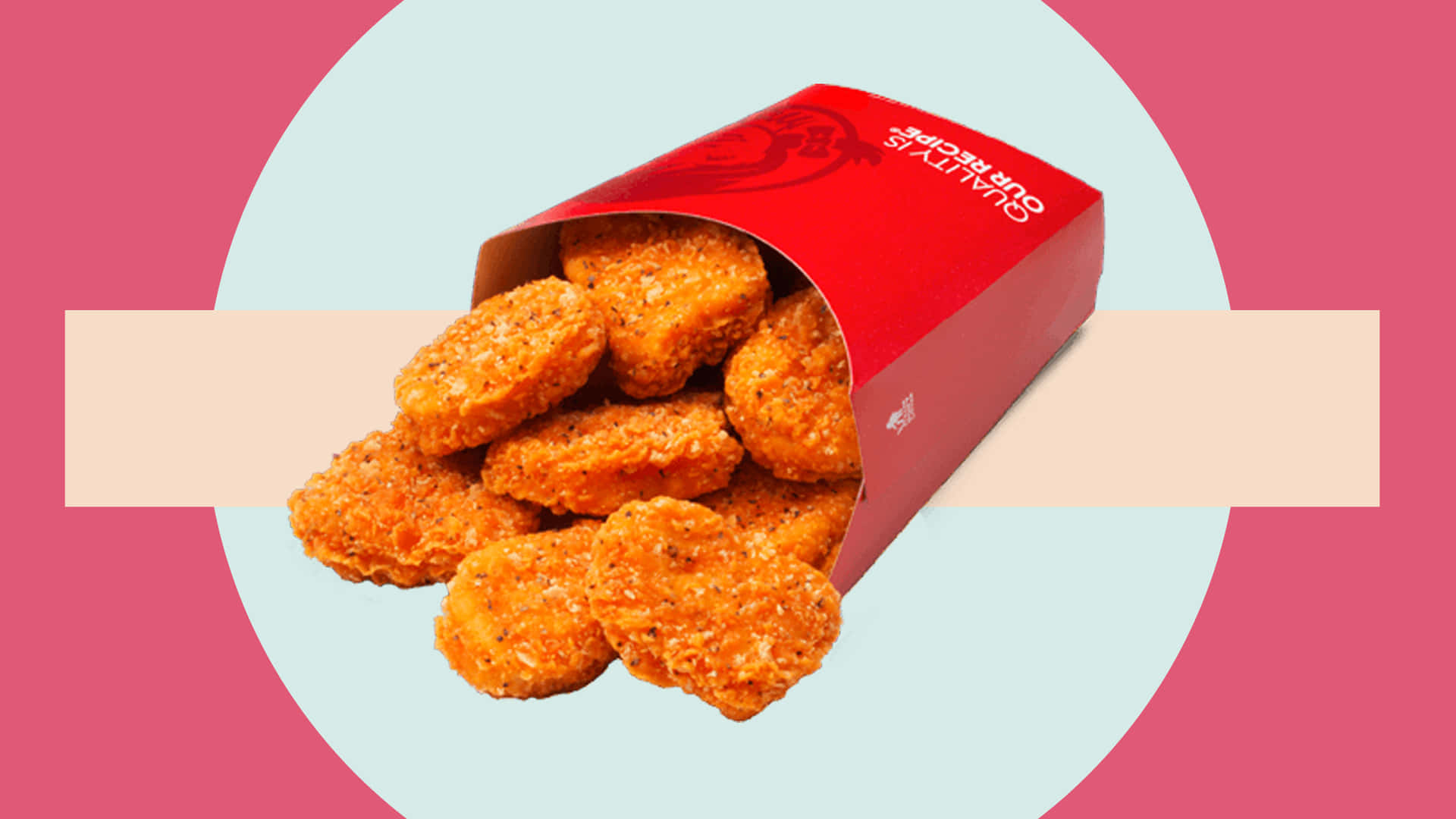 A Box Of Chicken Nuggets In A Red Box