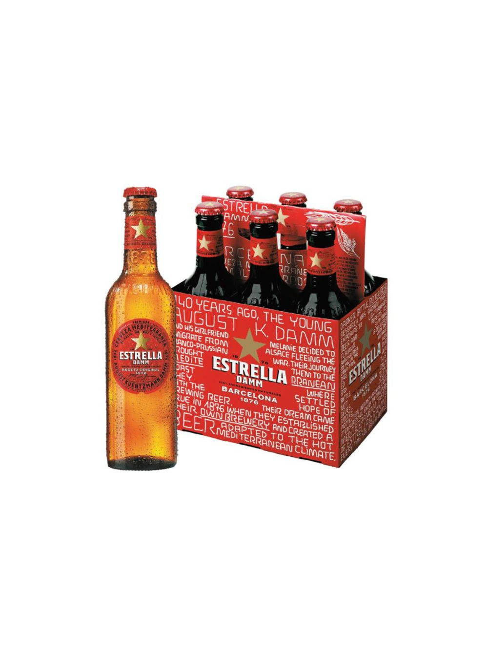 A Box Of Estrella Damm Beers Background