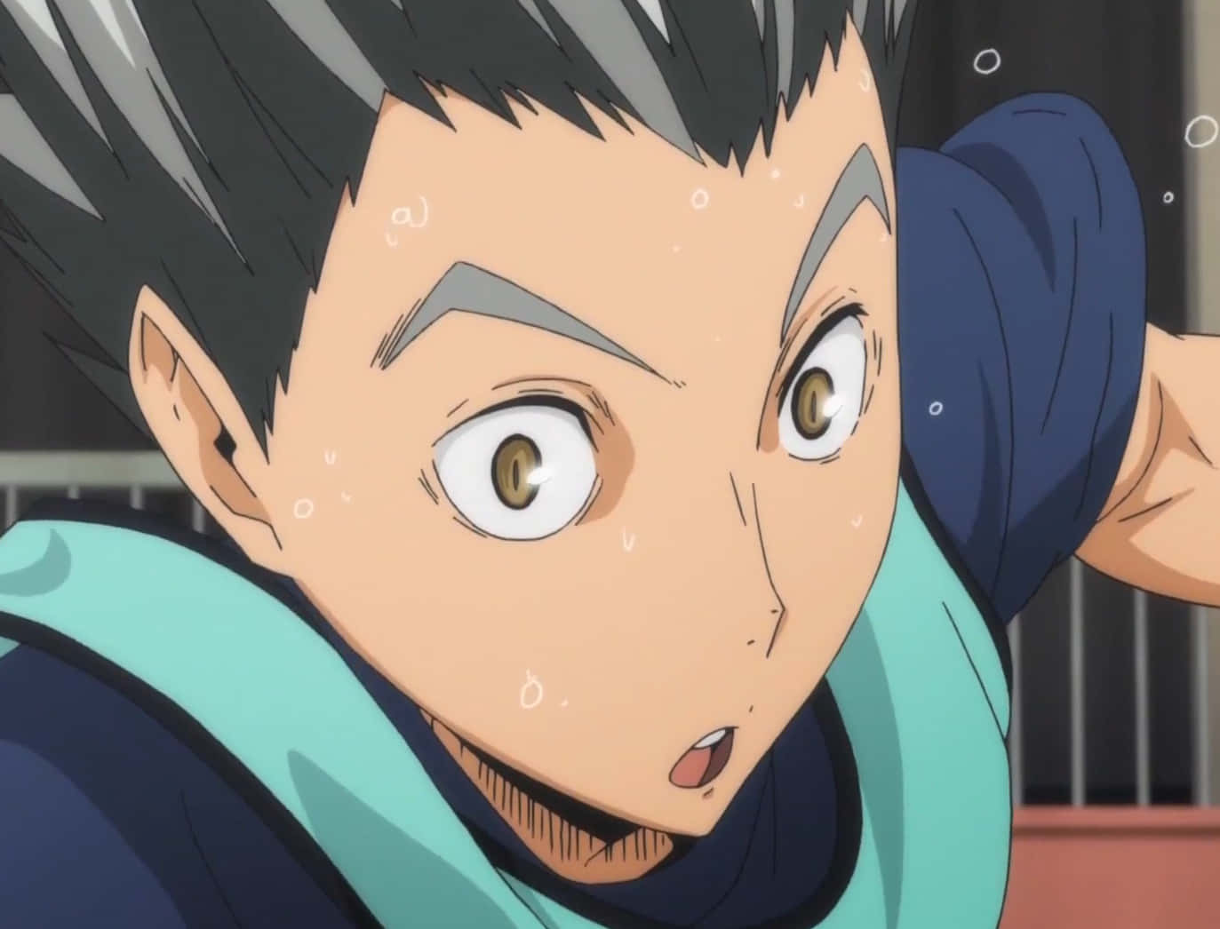 A Boy Is Looking At Something In The Air