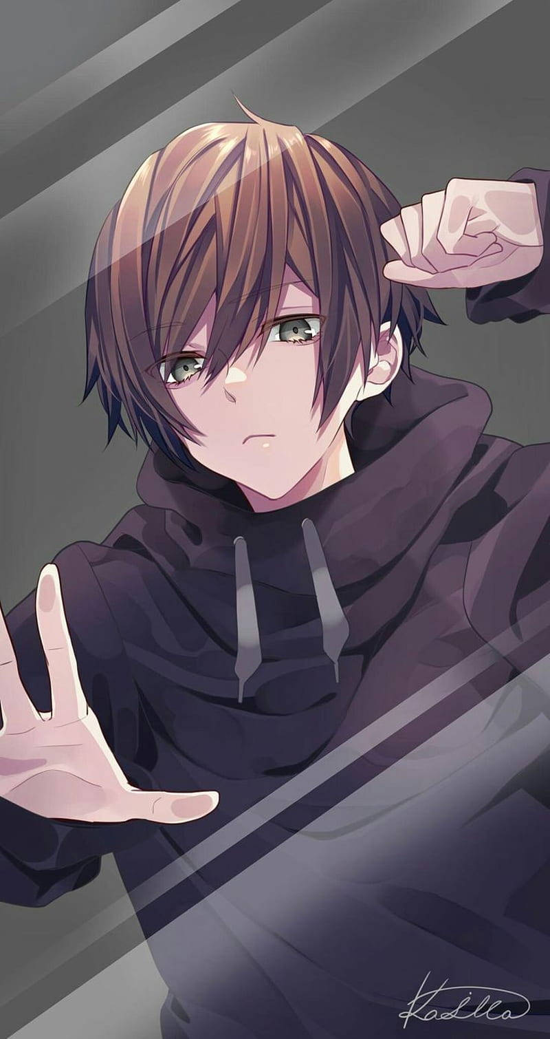 A Boy With Brown Hair Is Holding His Hand Out Background