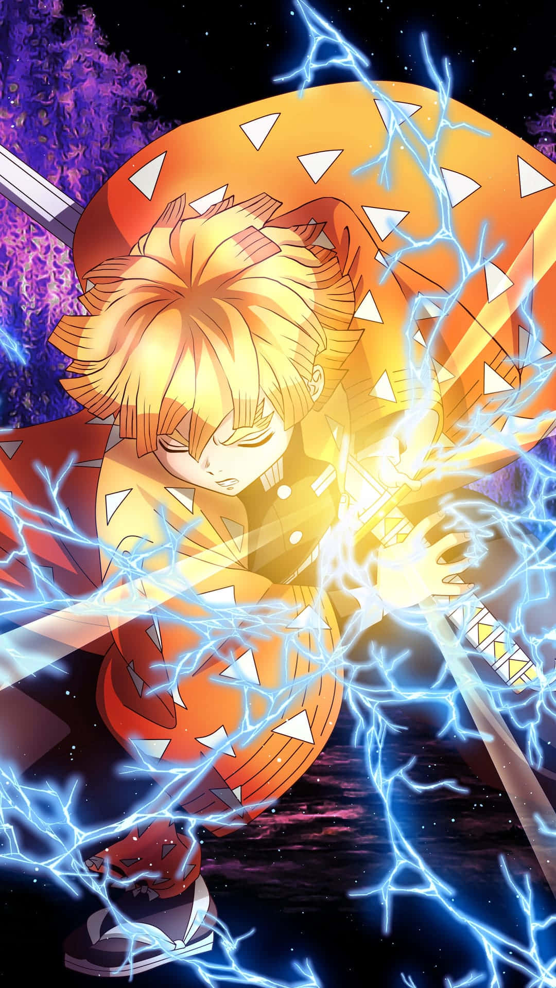 A Boy With Lightning In His Hair And A Sword Background