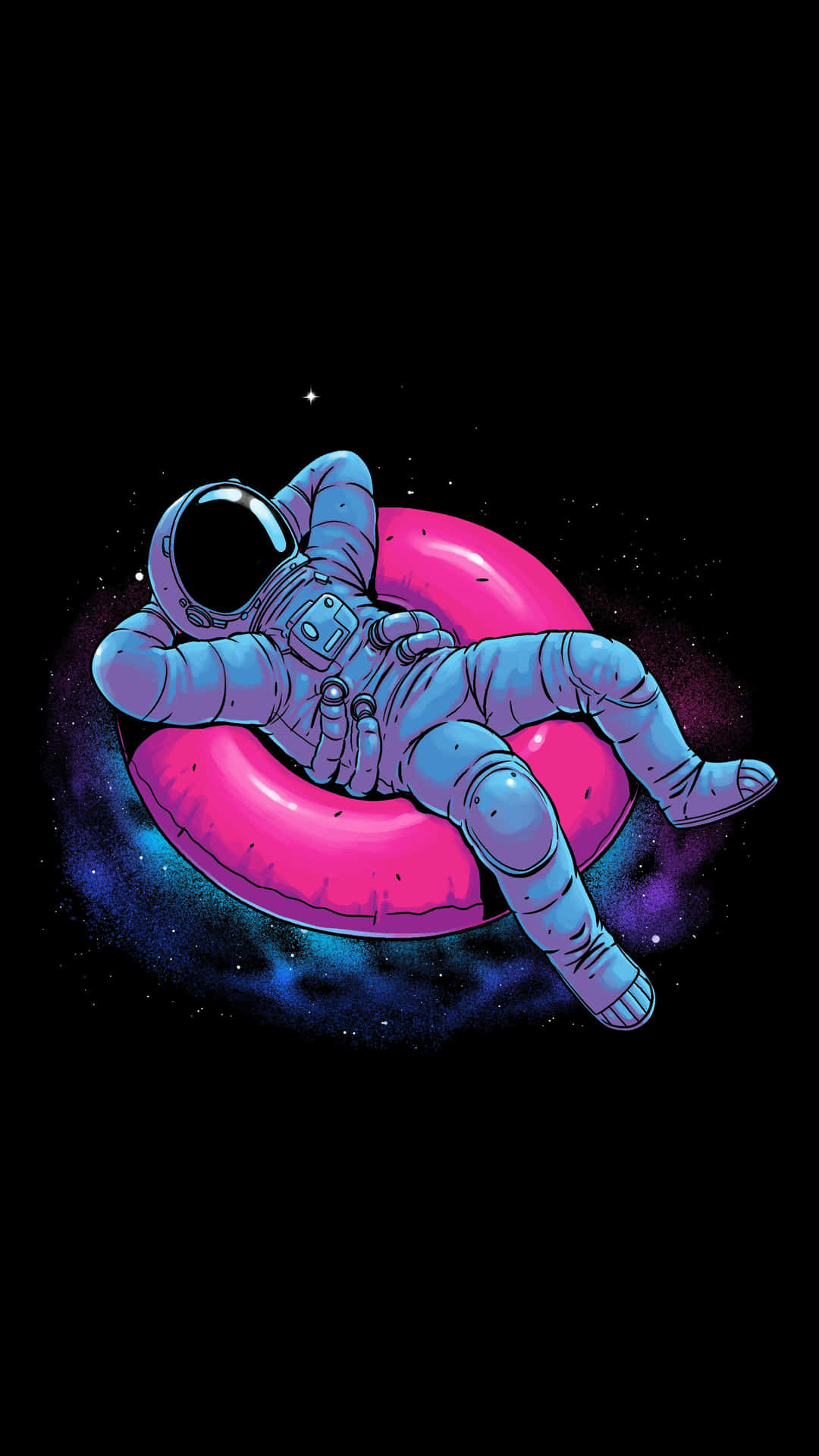 A Brave Astronaut Facing Outer Space Background