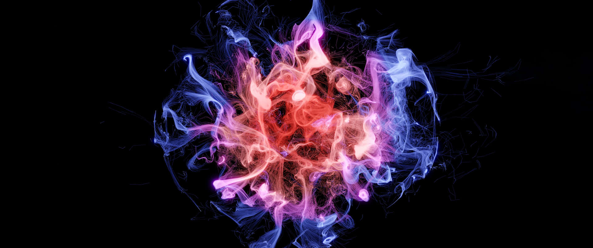 A Breath-taking Display Of Red & Blue Fire Background