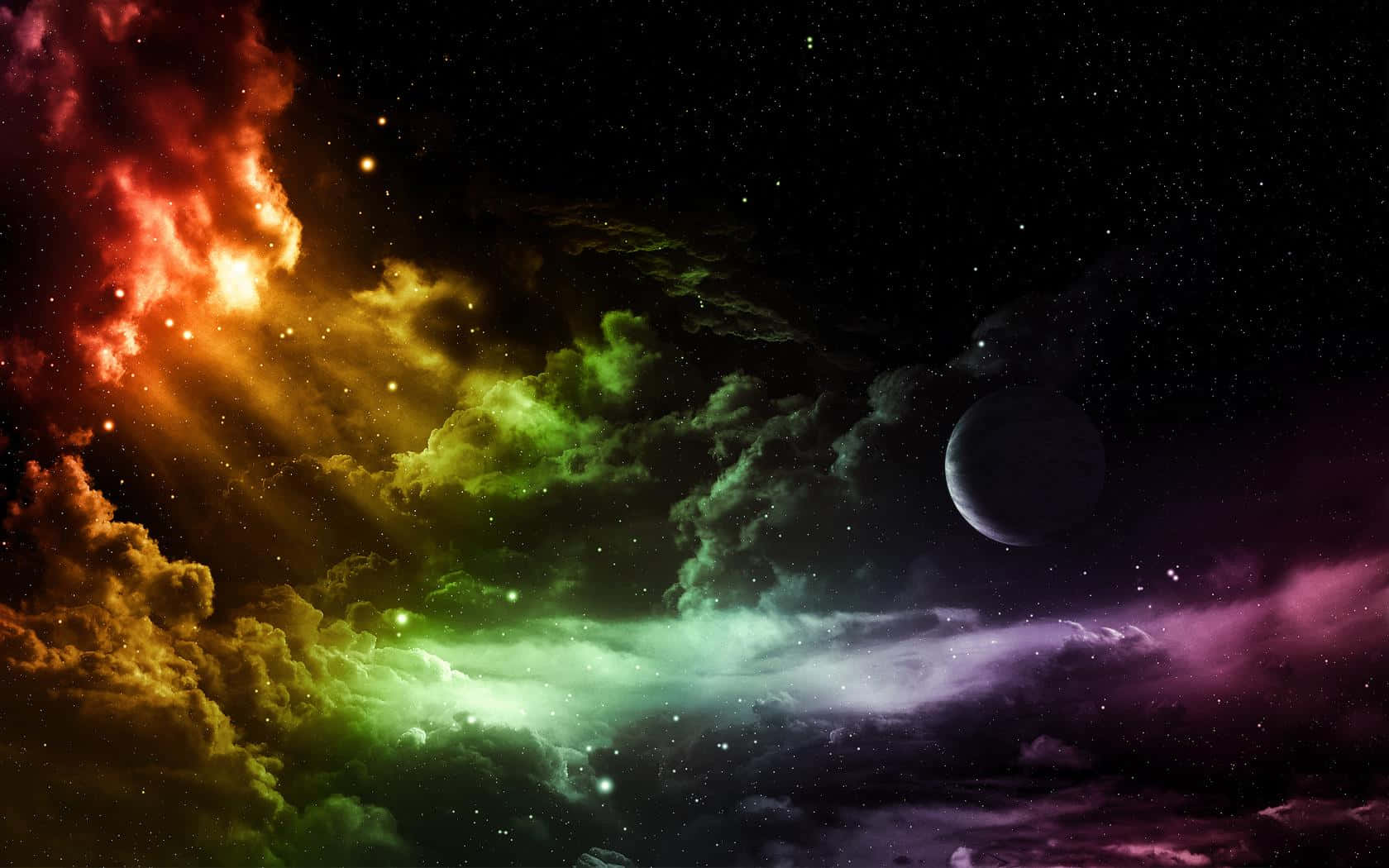 A Breathtaking Cosmic Display Of Vibrant Colors In Deep Space Background