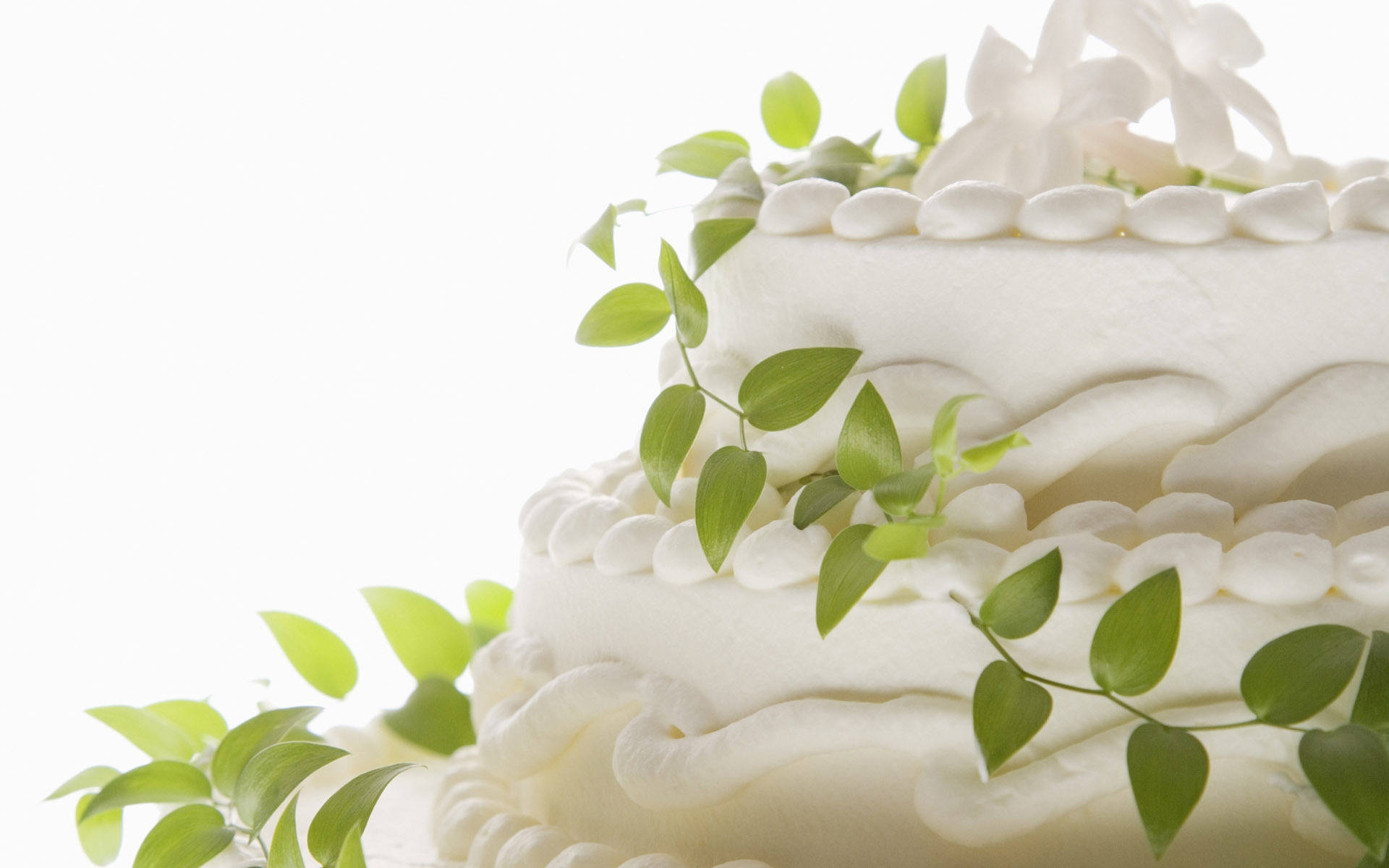 A Breathtaking Display Of Sophisticated Green Vine White Wedding Cake Background