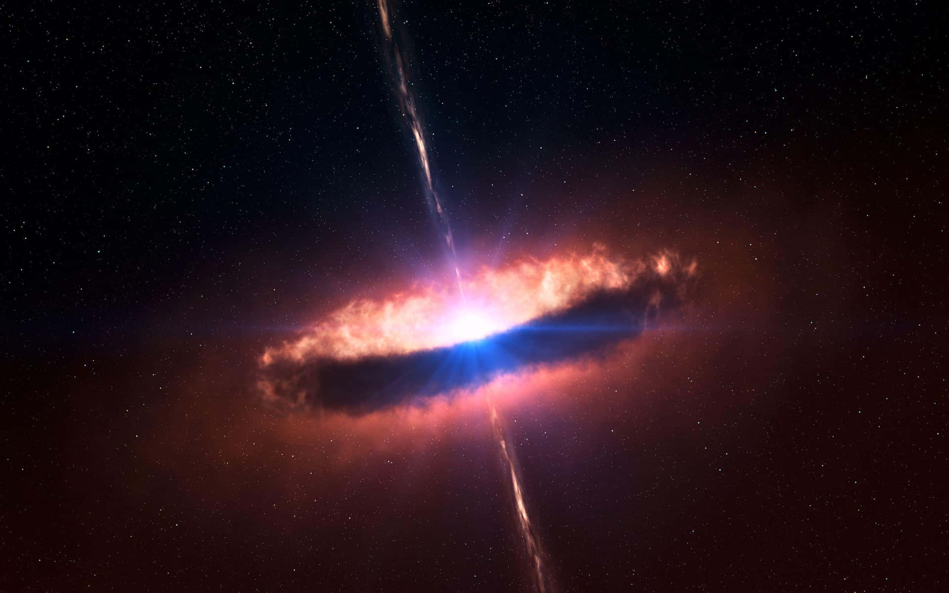 A Breathtaking View Of A Quasar In Outer Space Background