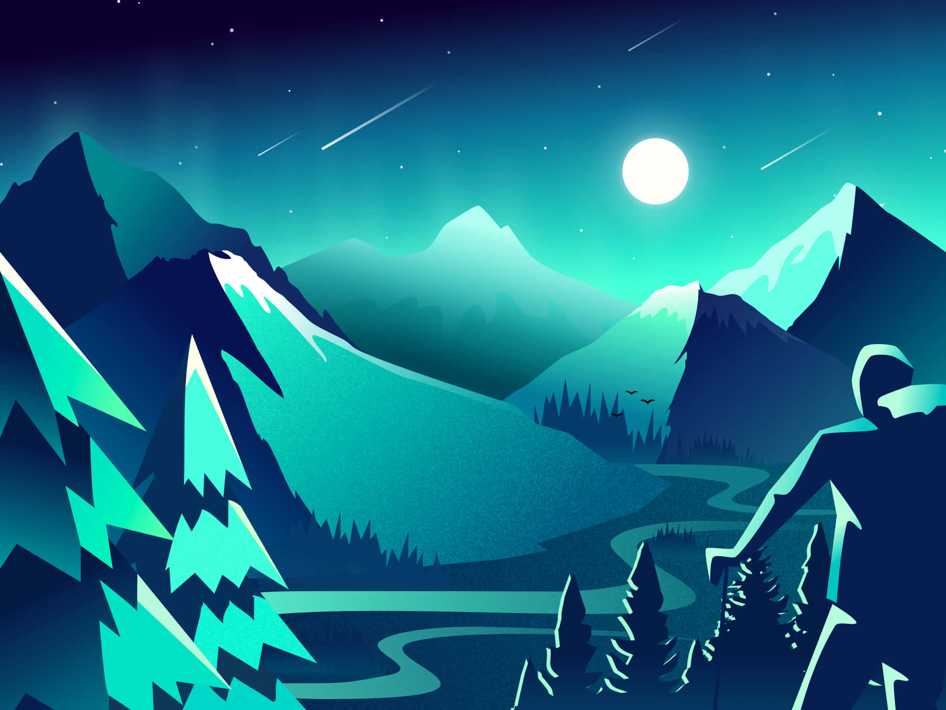 A Breathtaking View Of The Snow-crested Mountain.