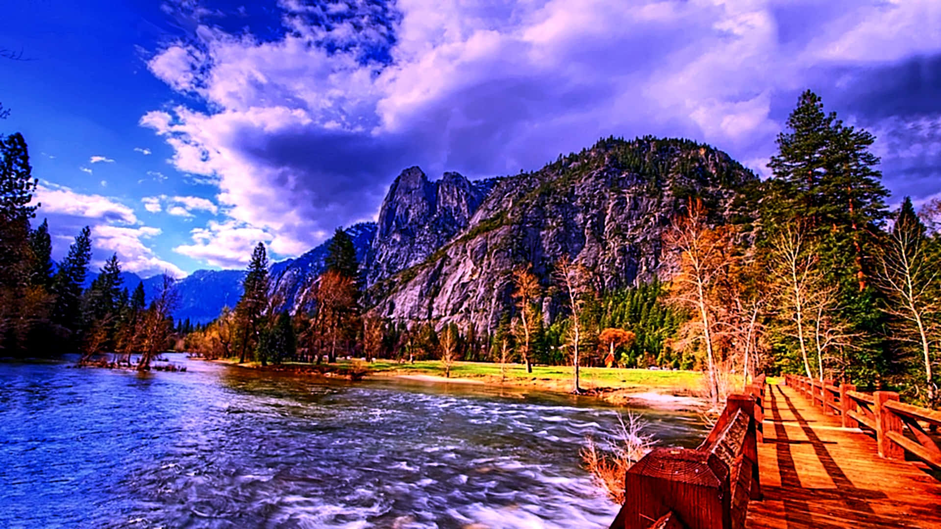 A Bridge Over A River Background