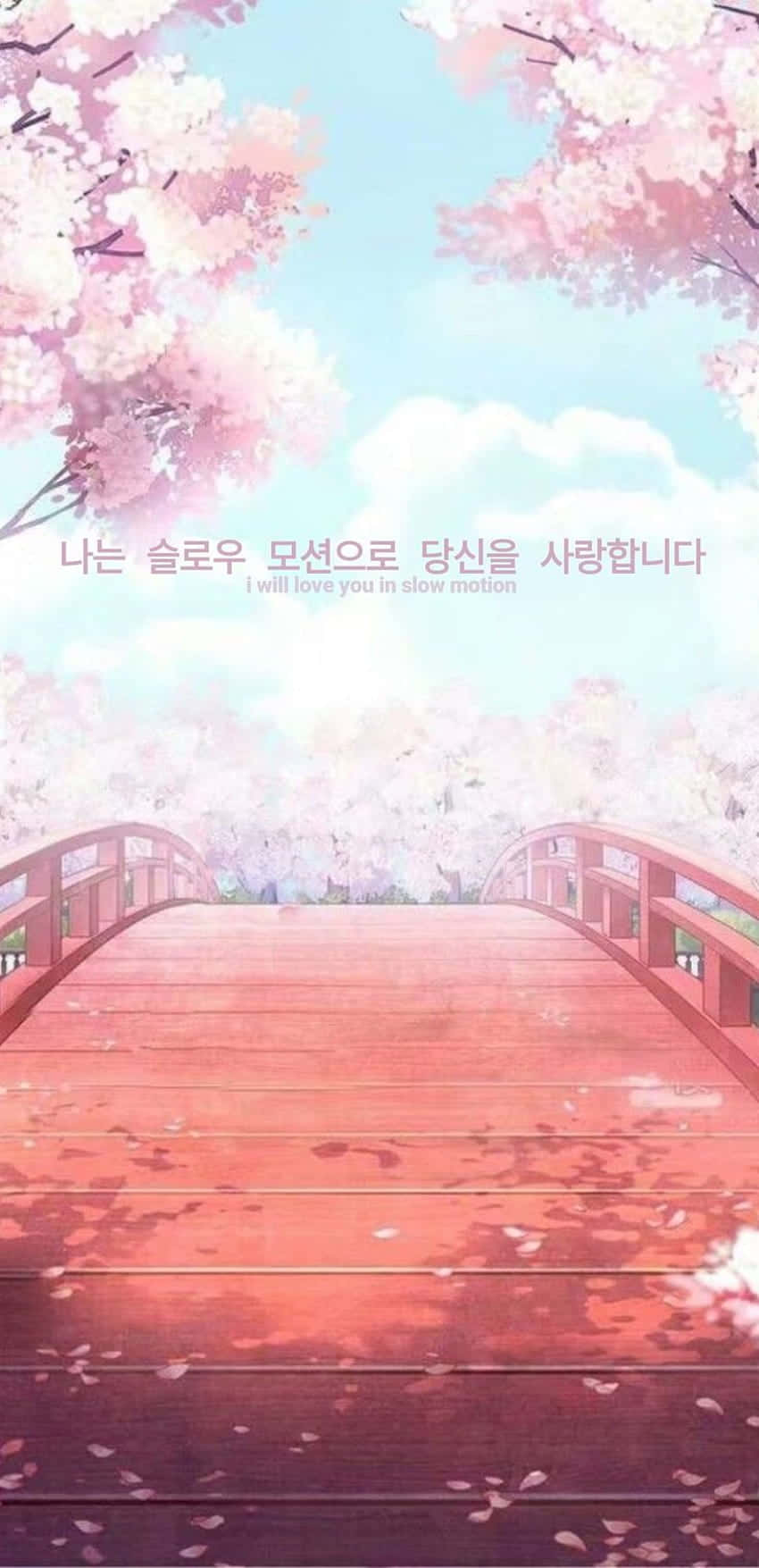 A Bridge With Pink Blossoms And A Bridge