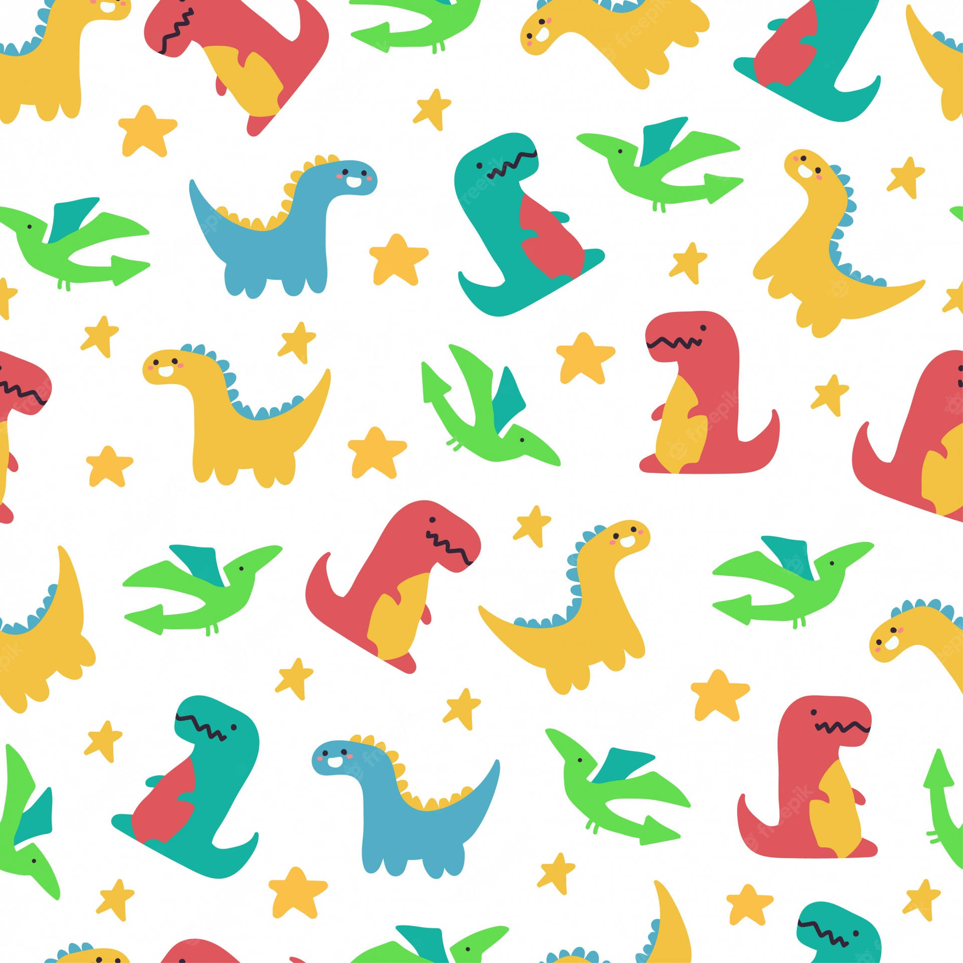 A Bright And Adorable Look At A Cartoon Dinosaur Background