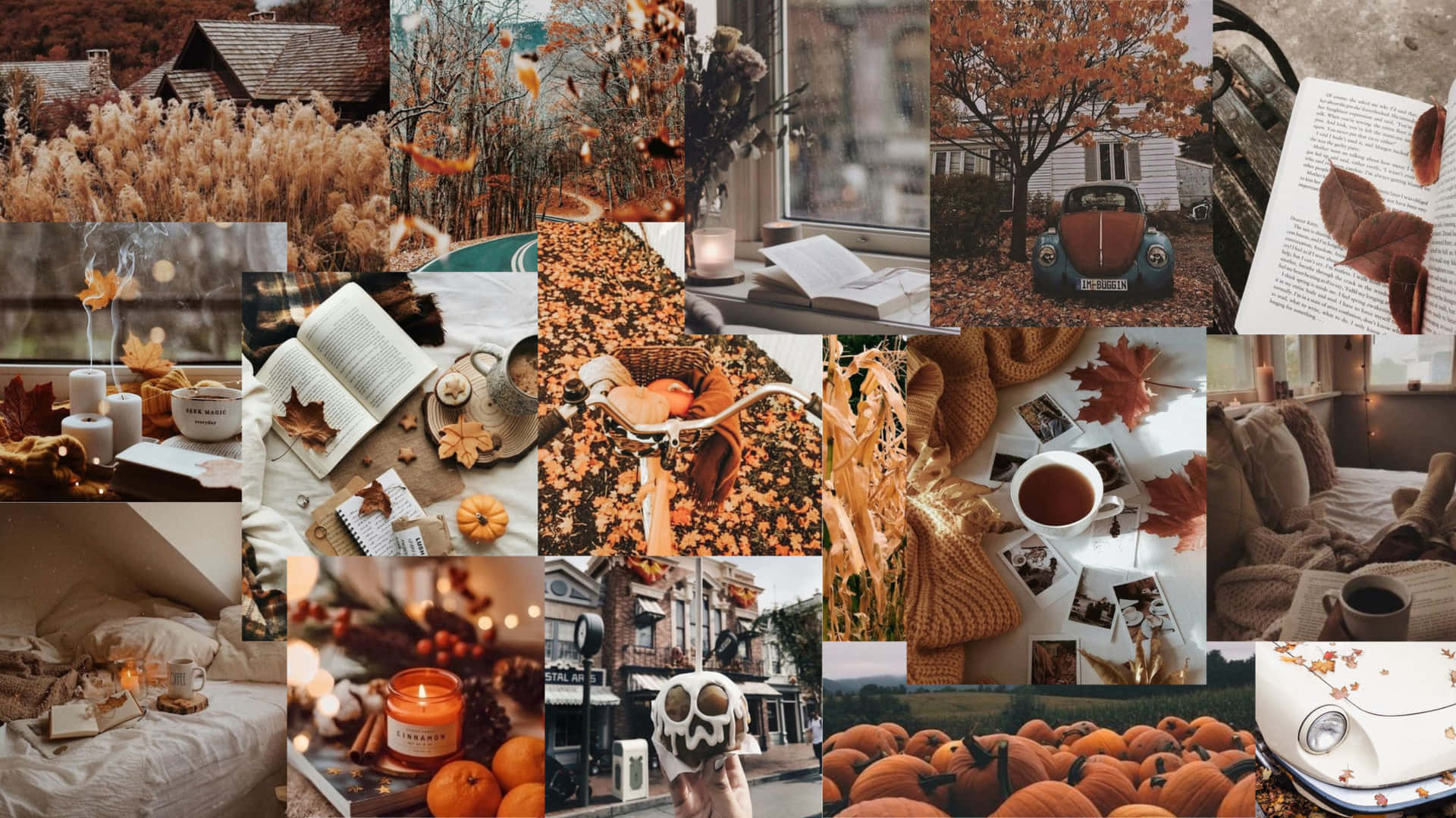 A Bright And Colorful Autumn Collage Background