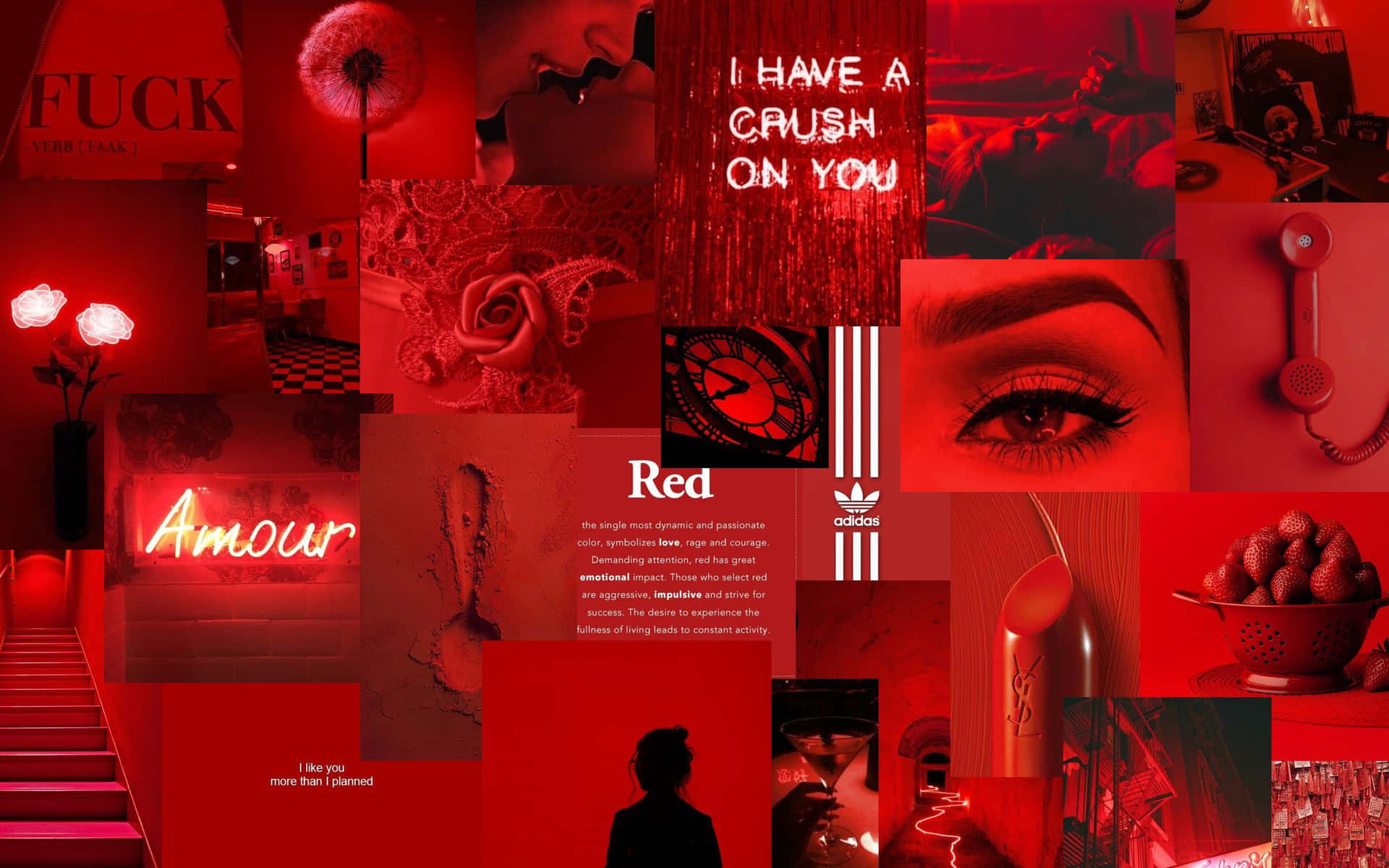 A Bright And Vibrant Red Collage To Brighten Your Day Background