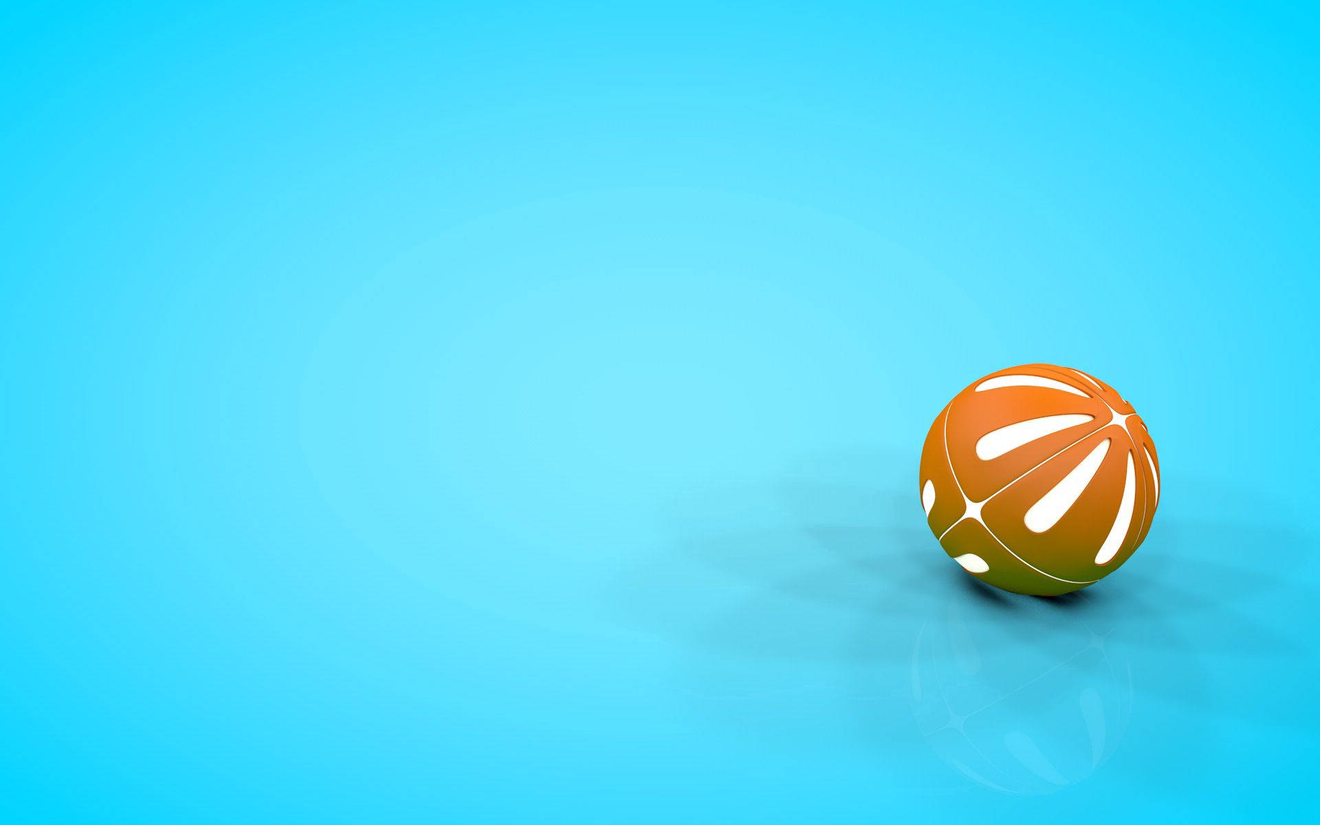 A Bright Orange Beach Ball Floating Against A Pristine Blue Sky