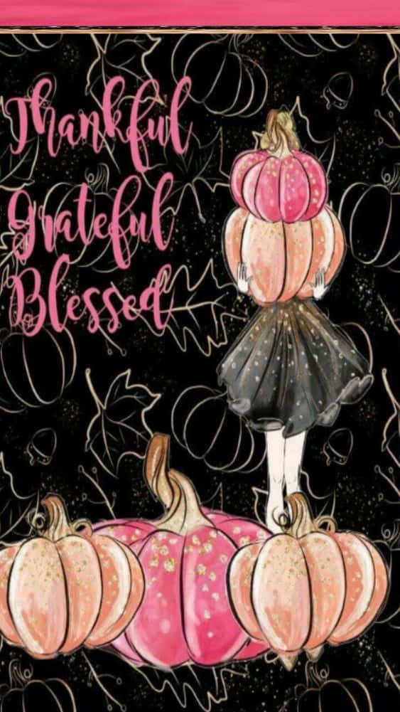 A Bright Pink Pumpkin Surrounded By Autumn Leaves In Front Of An Old Doorway Background