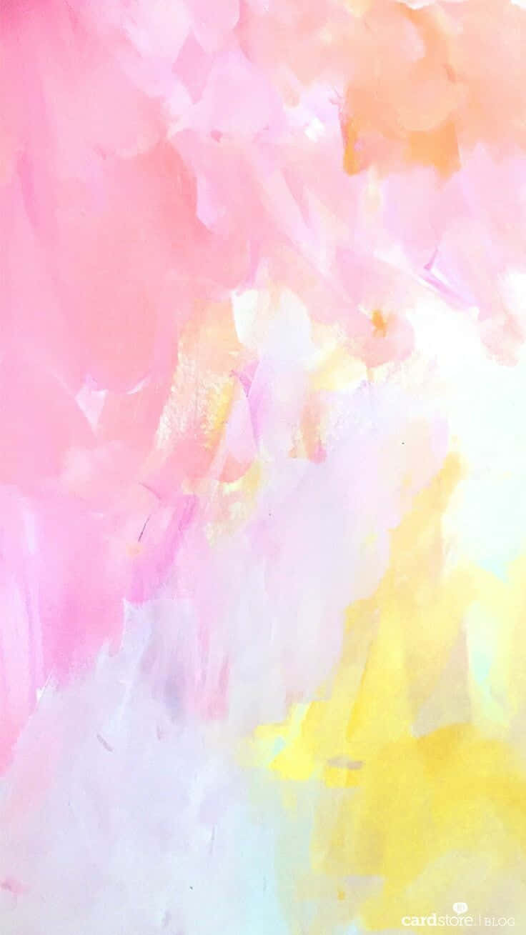 A Bright Pink Watercolor Painting Bursting With Life Background