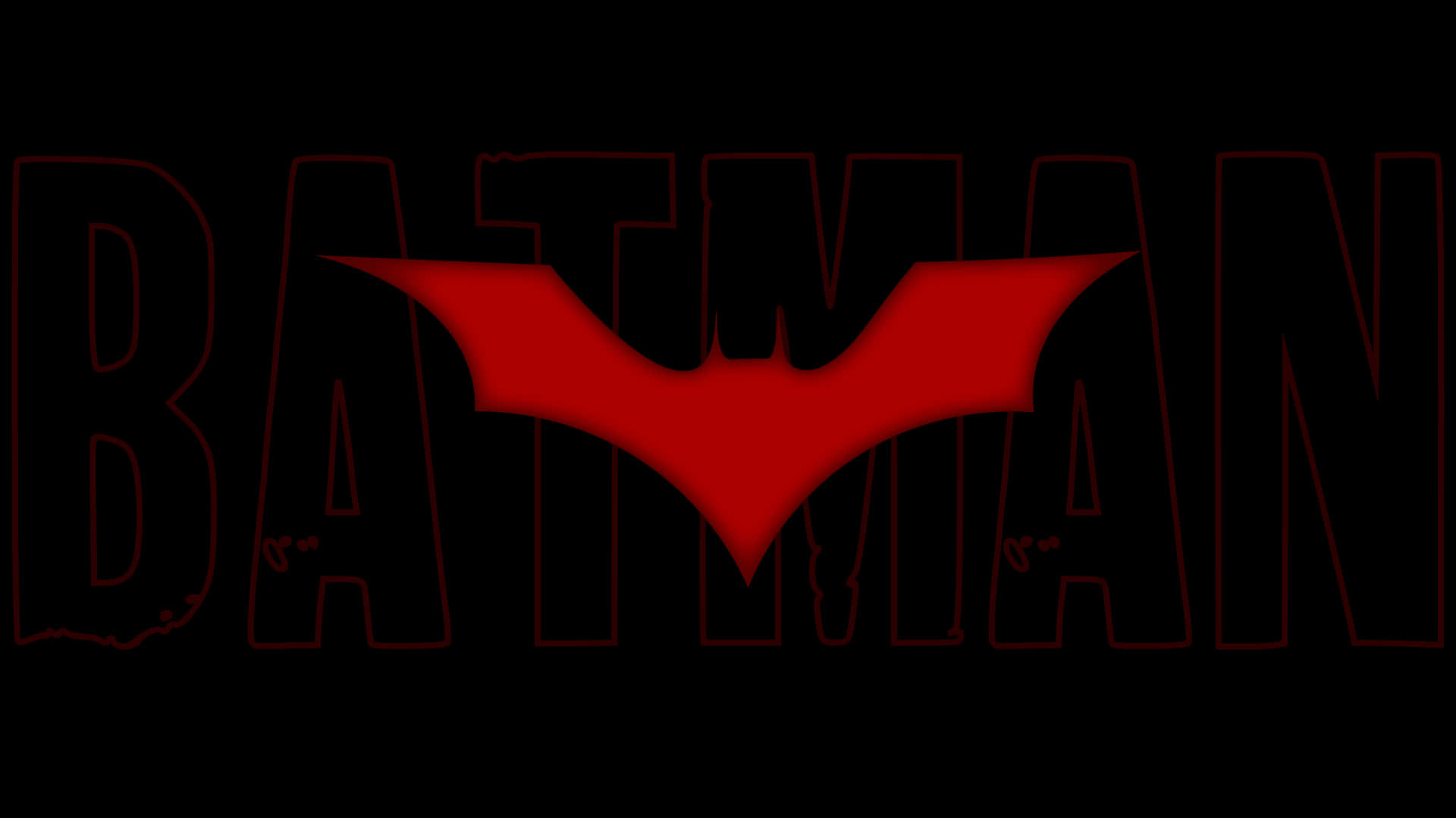 A Bright Red Batman Logo On A White Background Background