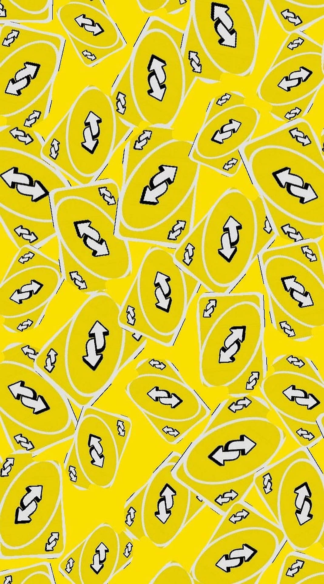 A Bright Yellow Reverse Uno Card Background