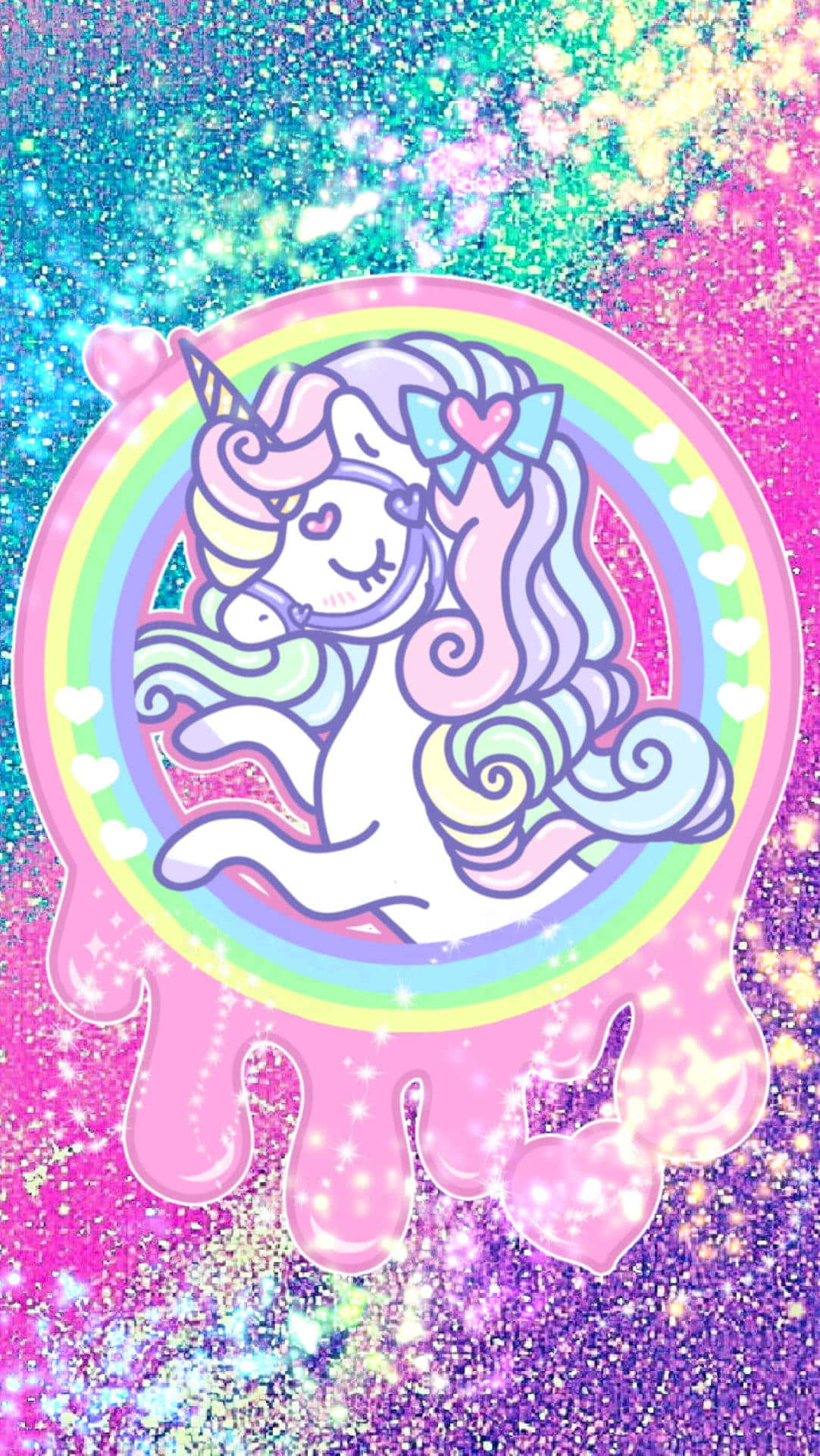 A Brilliant And Colorful Landscape Of Rainbow Glitter. Background