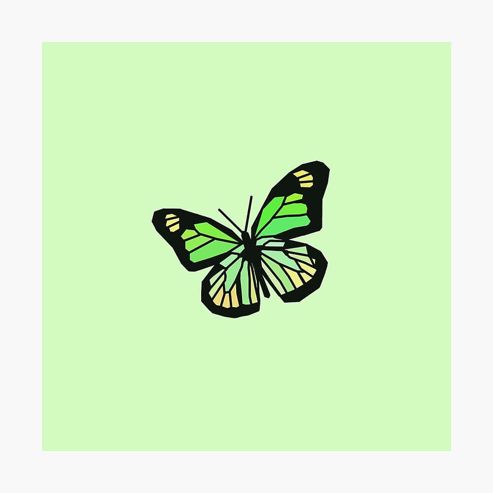 A Brilliant Green Butterfly Flutters In The Sunlight Background