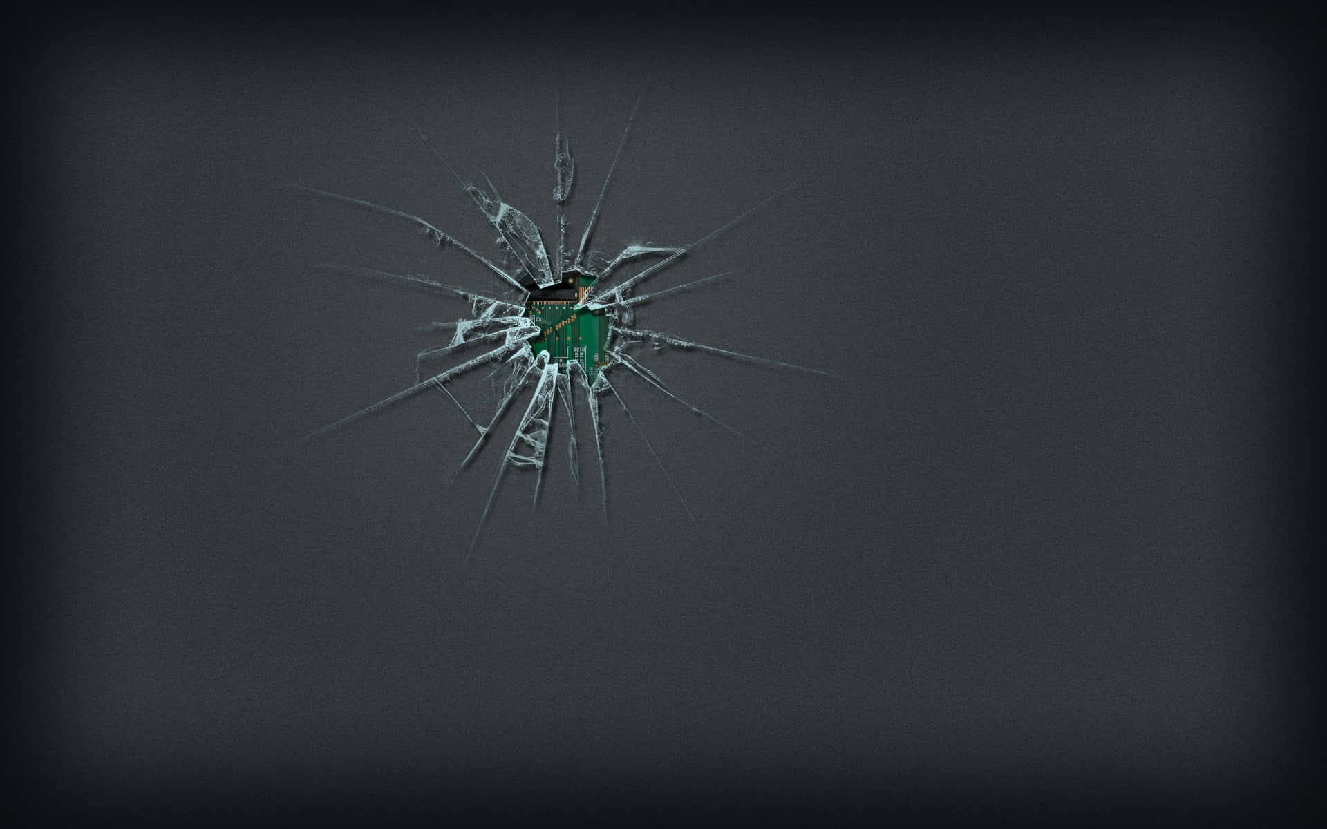 A Broken Glass With A Green Shard Background