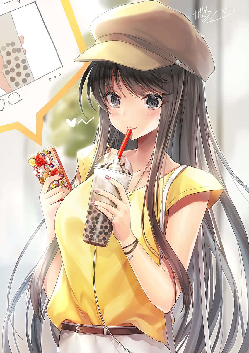 A Bubble Tea Anime Fan Is Me Background