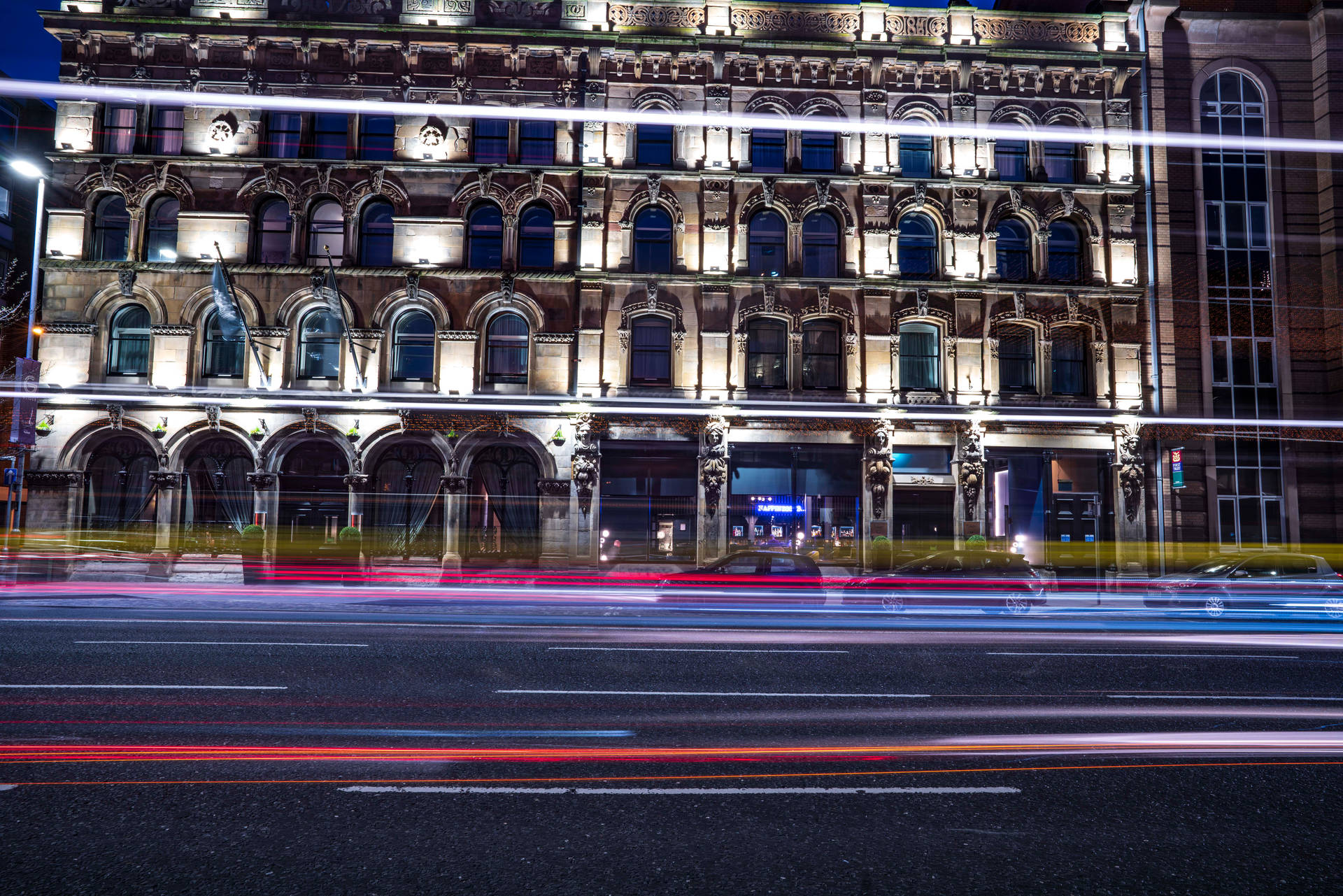 A Building With A Clock Background